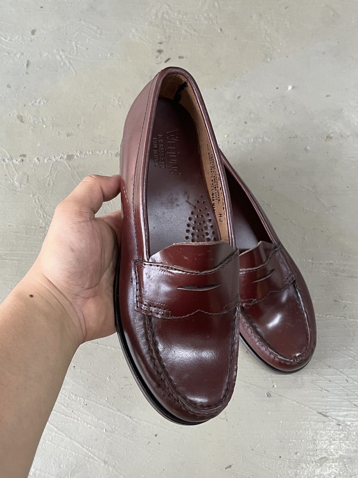 Vintage G.H Bass Weejuns The Row Inspired Burgundy Penny Loafers Size US 7 / IT 37 - 5 Thumbnail