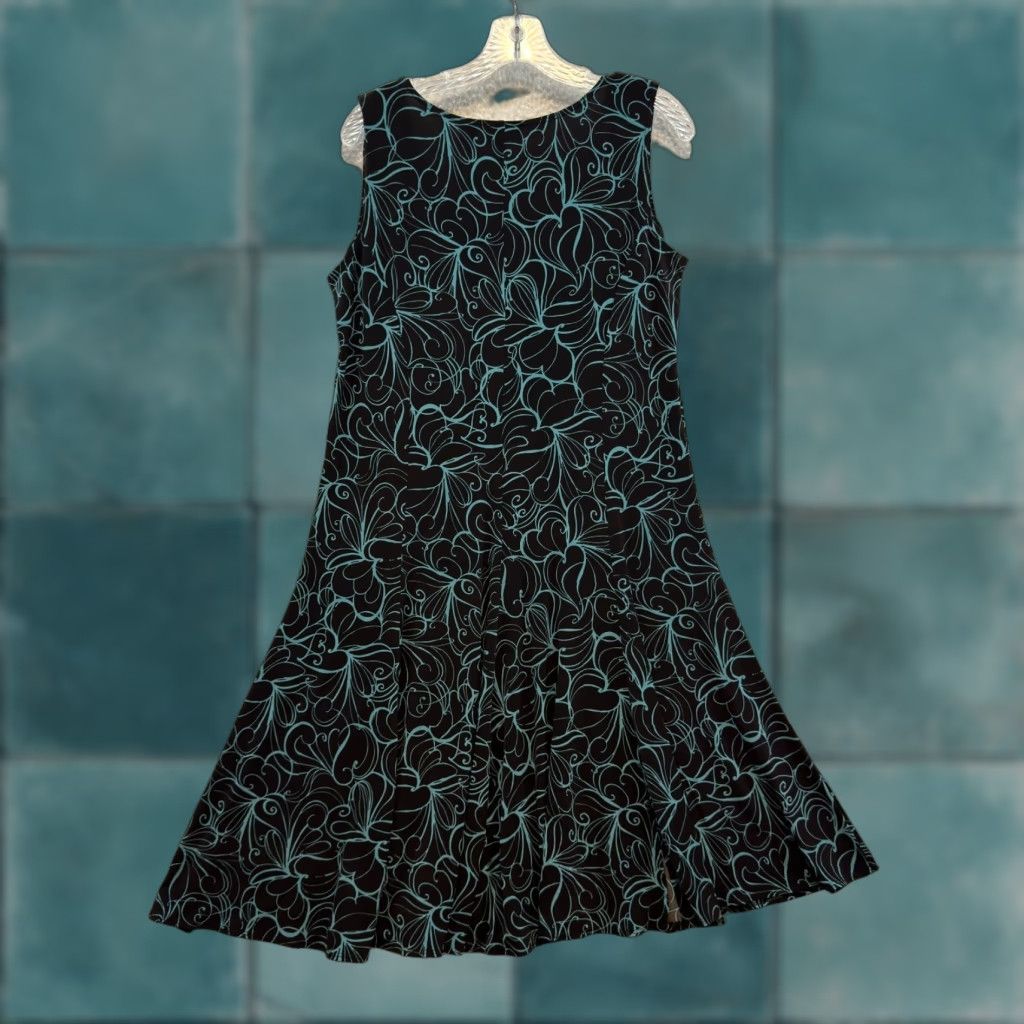 Vintage VINTAGE Chico's Dress A-Line 12 Brown Blue Slinky Stretch Pattern Large 2 12 Brown Blue Slinky Pattern A-Line Mens? Size XL / US 12-14 / IT 48-50 - 1 Thumbnail