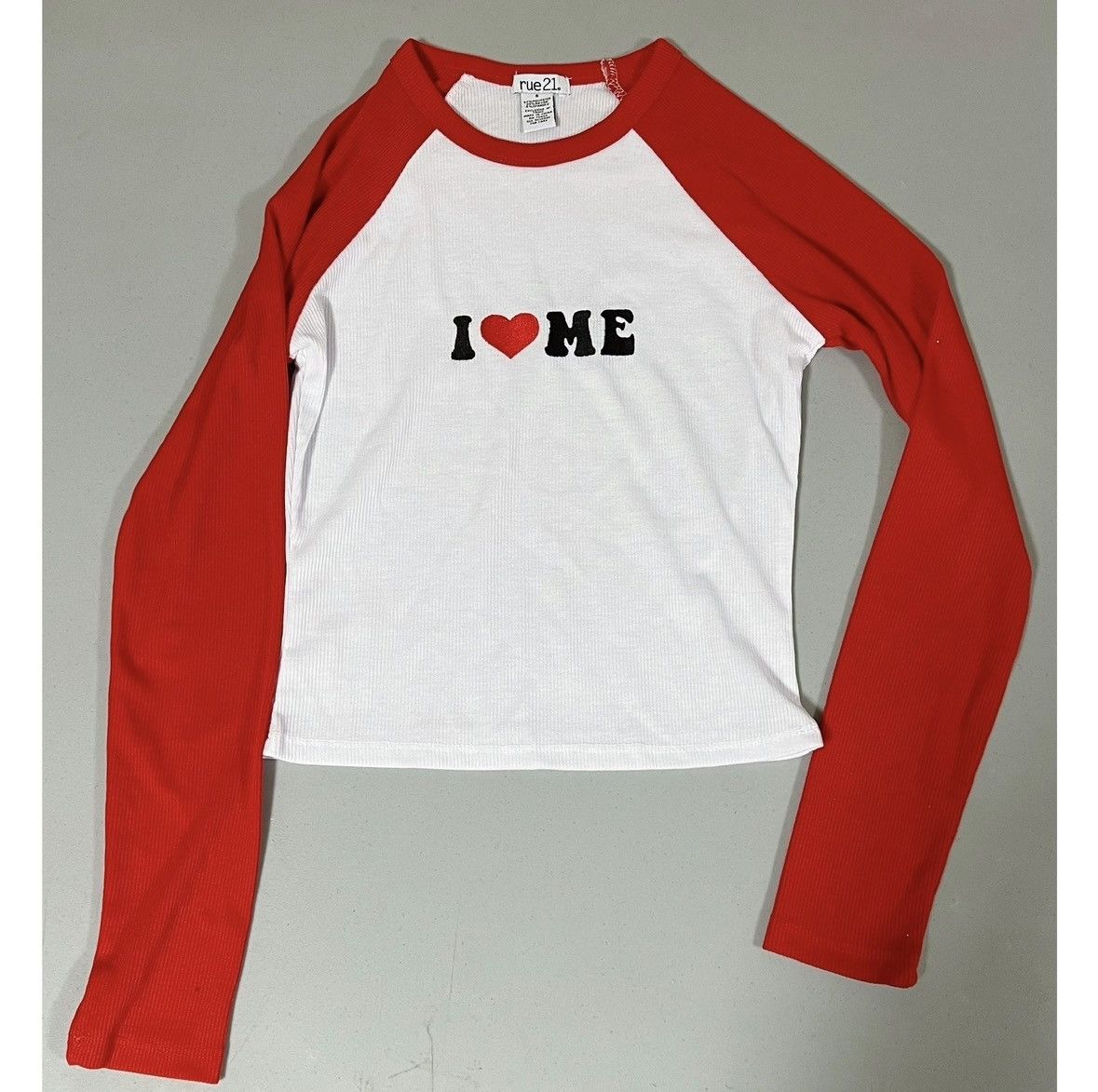 rue21 ‘I ❤️ Me’ Graphic Long Sleeve T-Shirt Top Blouse Tee Size S ✨ Size S / US 4 / IT 40 - 2 Thumbnail