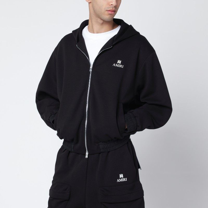Amiri Amiri Black Cotton-Blend Zip Sweatshirt Size US S / EU 44-46 / 1 - 1 Thumbnail