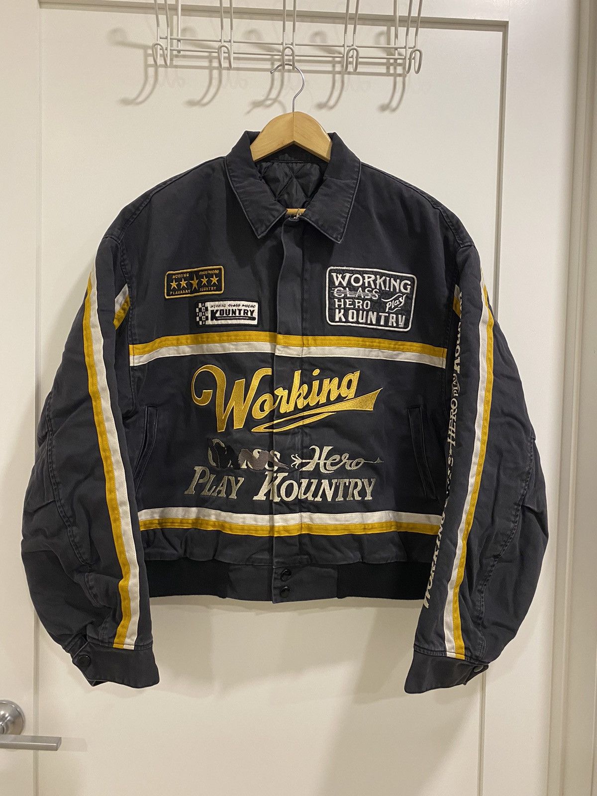 Pre-owned Kapital X Kapital Kountry Chino Ad Racing Drizzler Jkt In Black