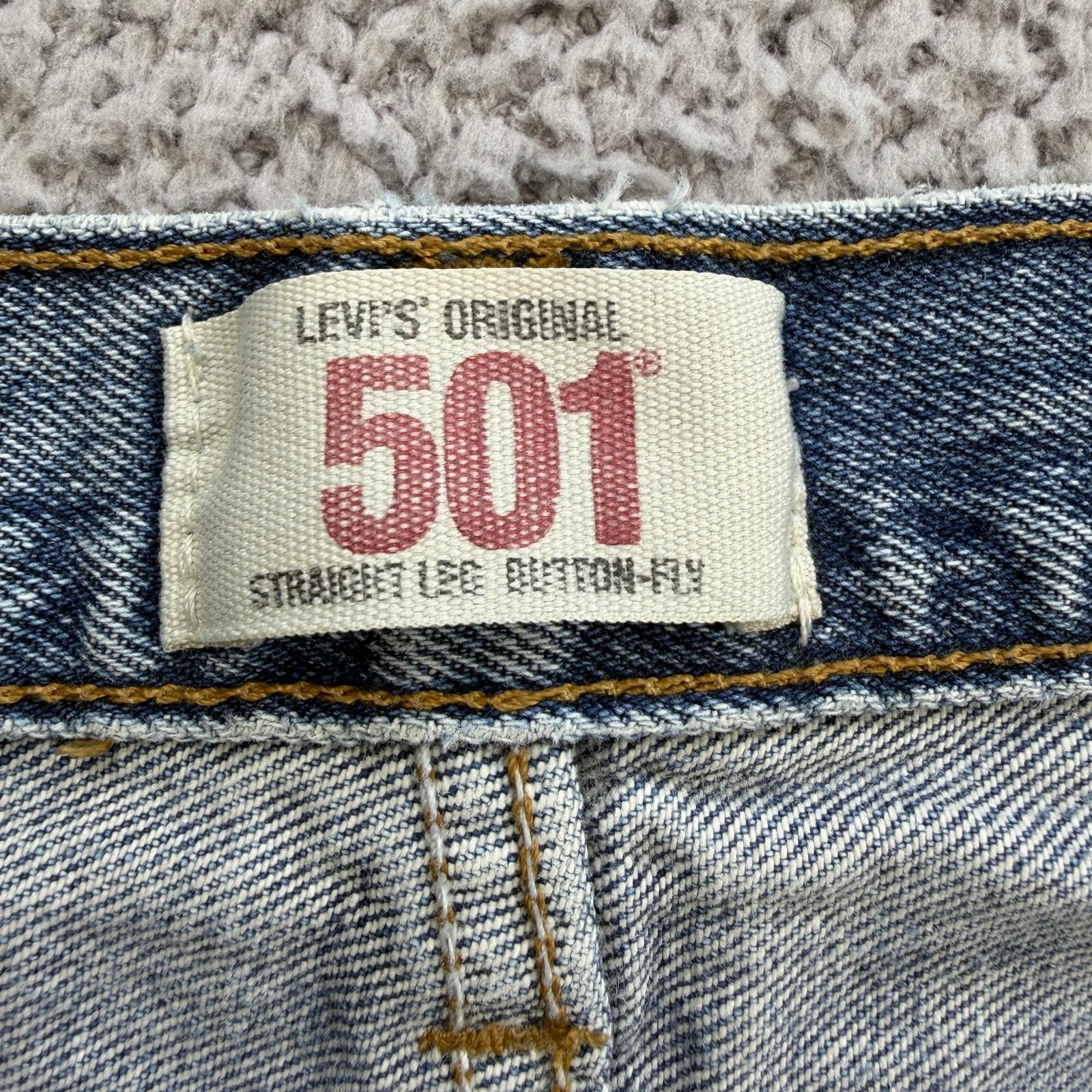 Levi's Levis 501 Jeans Mens 38x30 Blue Light Wash Straight Leg Size US 38 / EU 54 - 5 Thumbnail
