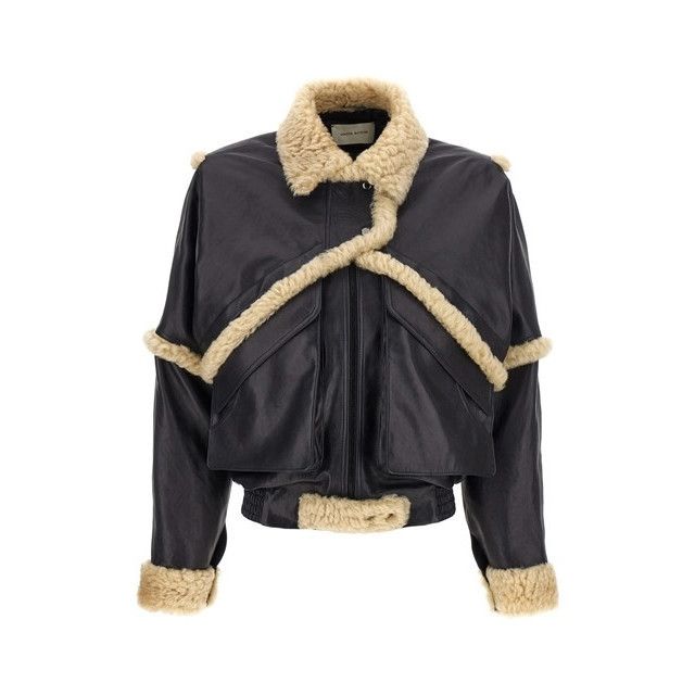 MAGDA BUTRYM Navy Leather Jacket New & Authentic (Women's si