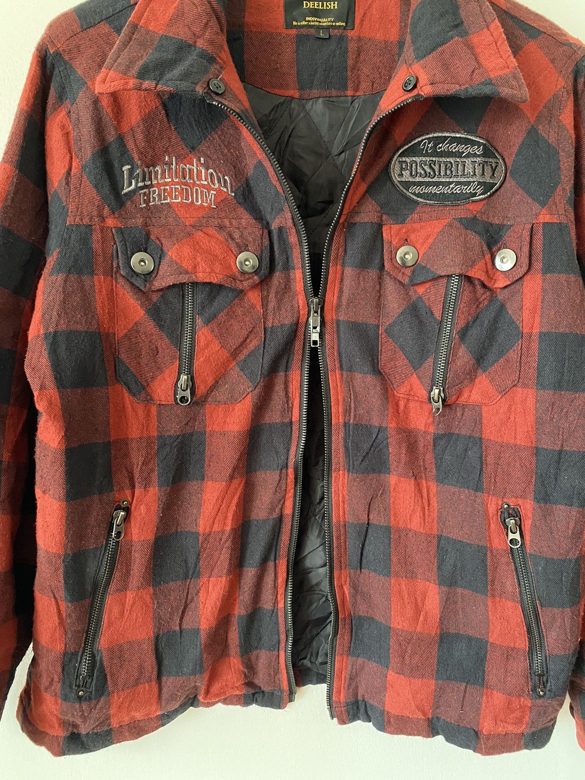 If Six Was Nine × Japanese Brand × Le Grande Bleu (L.G.B.) DEELISH Plaid Tartan Jacket LGB Punk Bondage Size US L / EU 52-54 / 3 - 6 Thumbnail