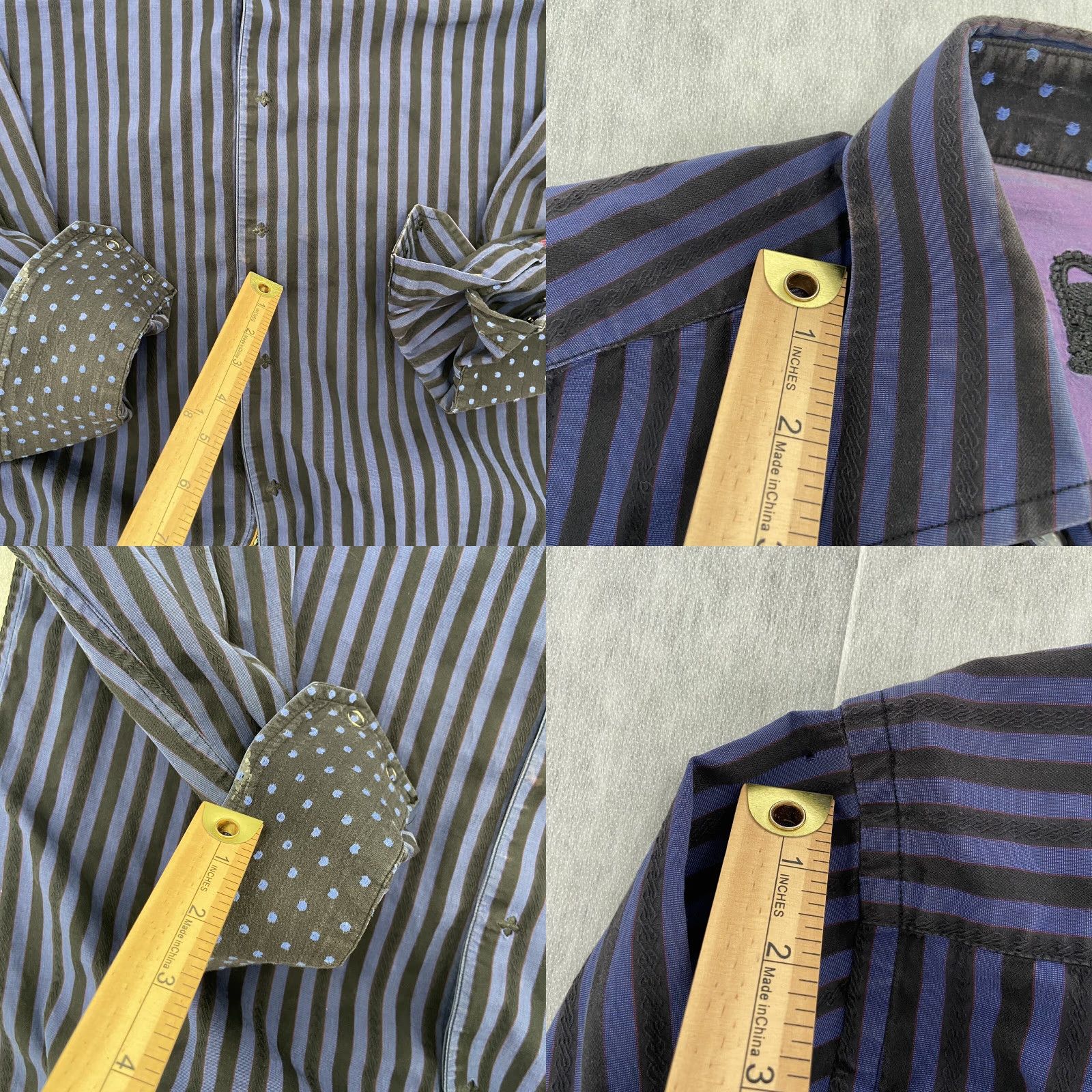 Robert Graham VINTAGE Robert Graham Button-Up Shirt Adult Medium Blue Striped Flip Cuff Long Sleeve Mens Size US M / EU 48-50 / 2 - 8 Thumbnail