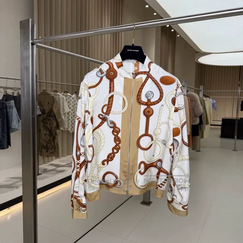 Hermes Hermes Chain Silk Zipper Jacket Size XXS / US 00 / IT 34 - 2 Thumbnail