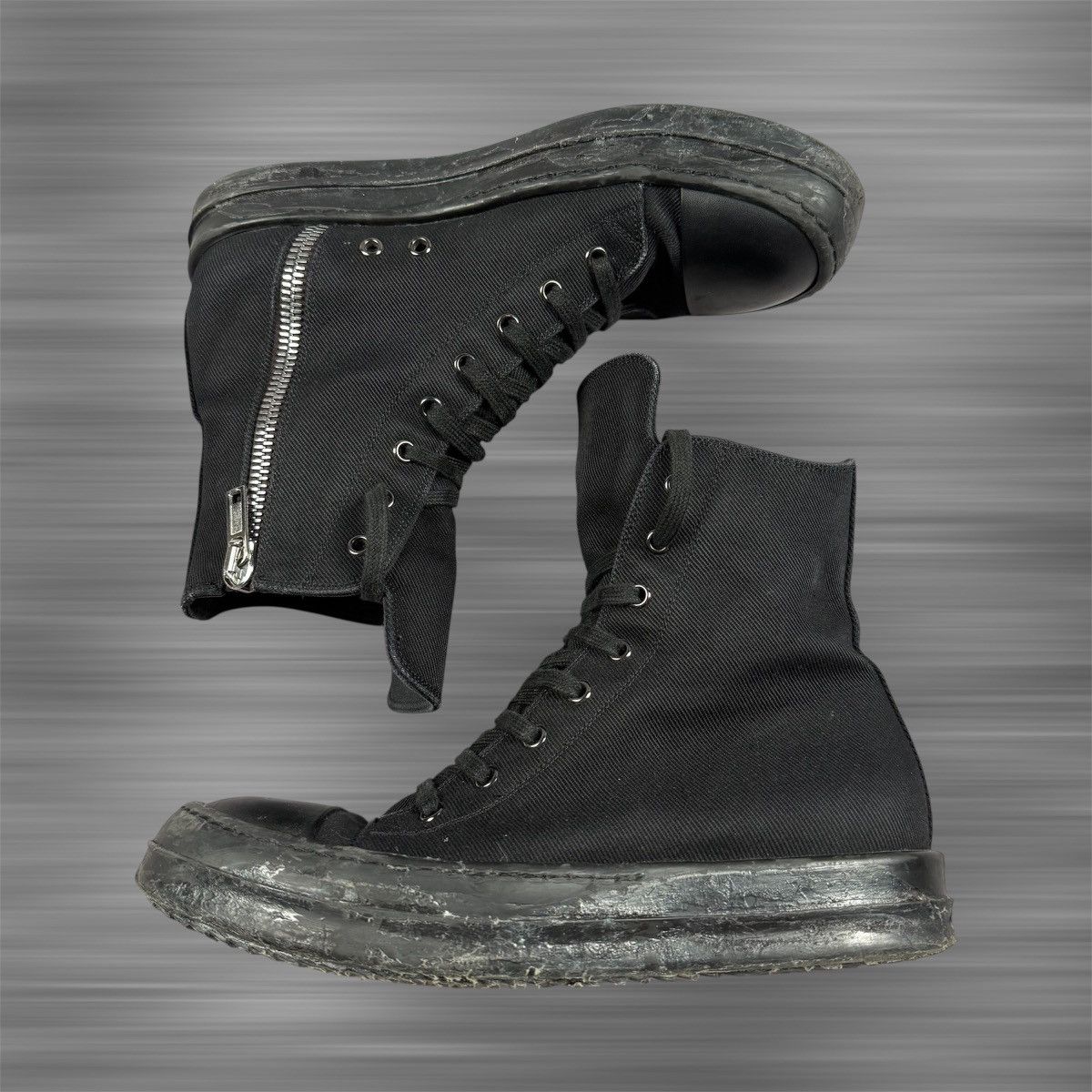 Rick Owens Rick Owens DRKSHDW Ramones High – Full Black Size US 8.5 / EU 41-42 - 2 Thumbnail