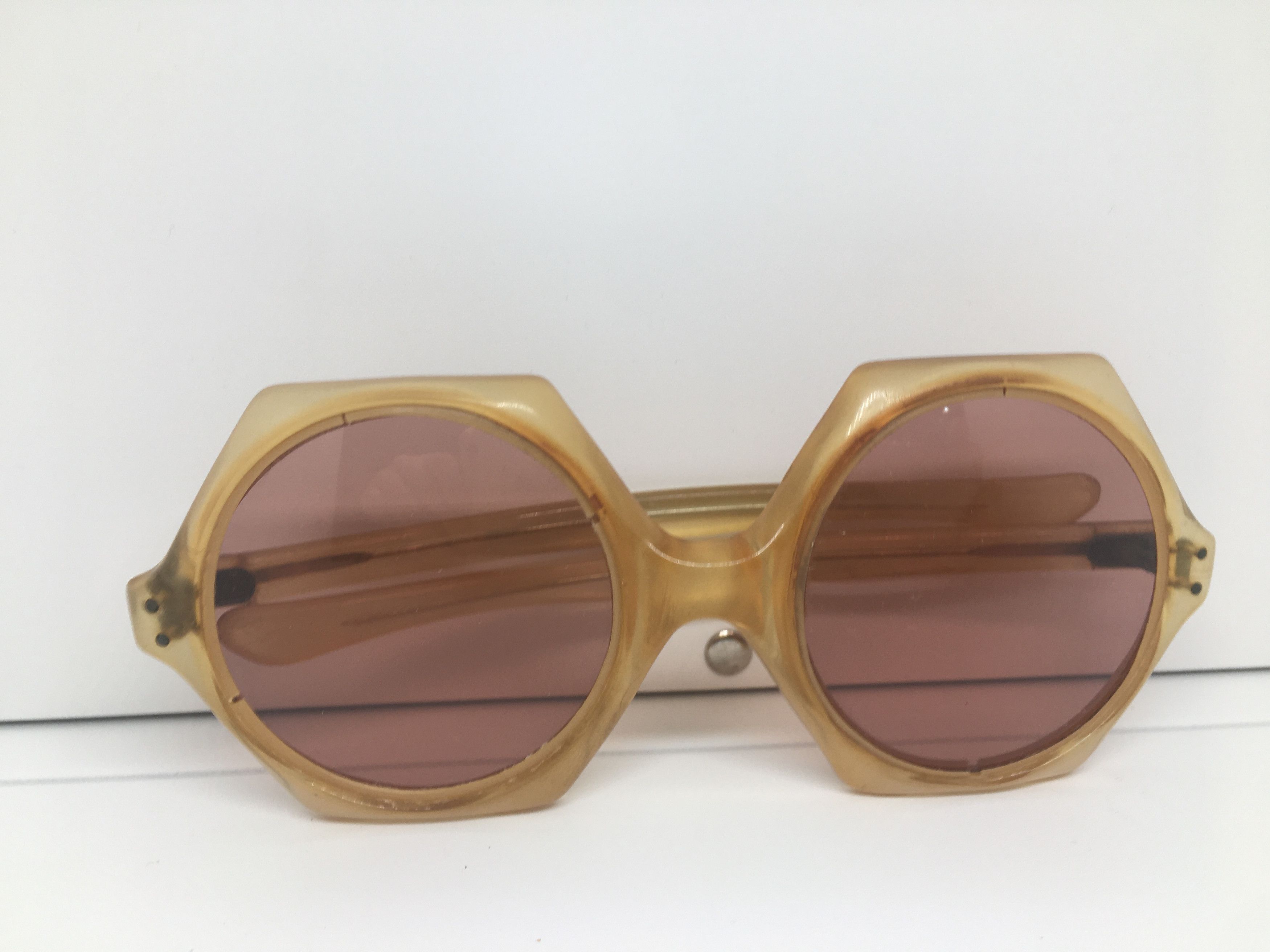 Vintage Vintage Handmade Round Sunglasses Glass Lens France Size ONE SIZE - 7 Thumbnail