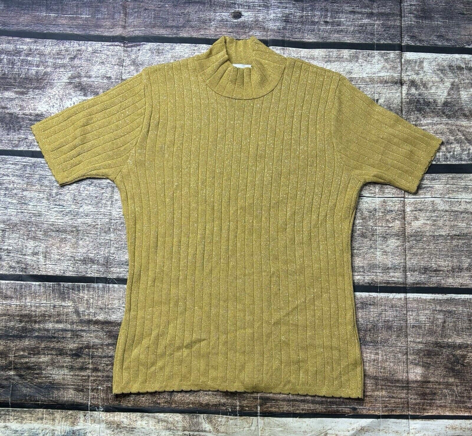 Other Morgano Merino Wool Blend Top Women's XS Metallic Gold Italy Size XS / US 0-2 / IT 36-38 - 1 Thumbnail