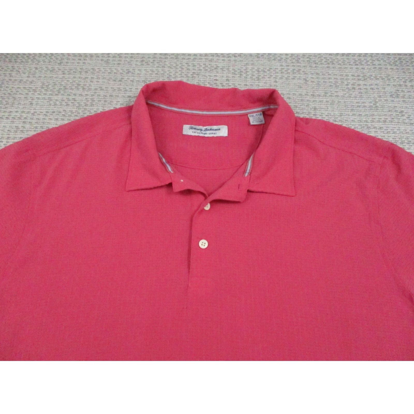Tommy Bahama Tommy Bahama Polo Shirt Mens 2XL Pink Bahama Coast Performance Golf Knit Stretch Shirt Size US XXL / EU 58 / 5 - 4 Thumbnail