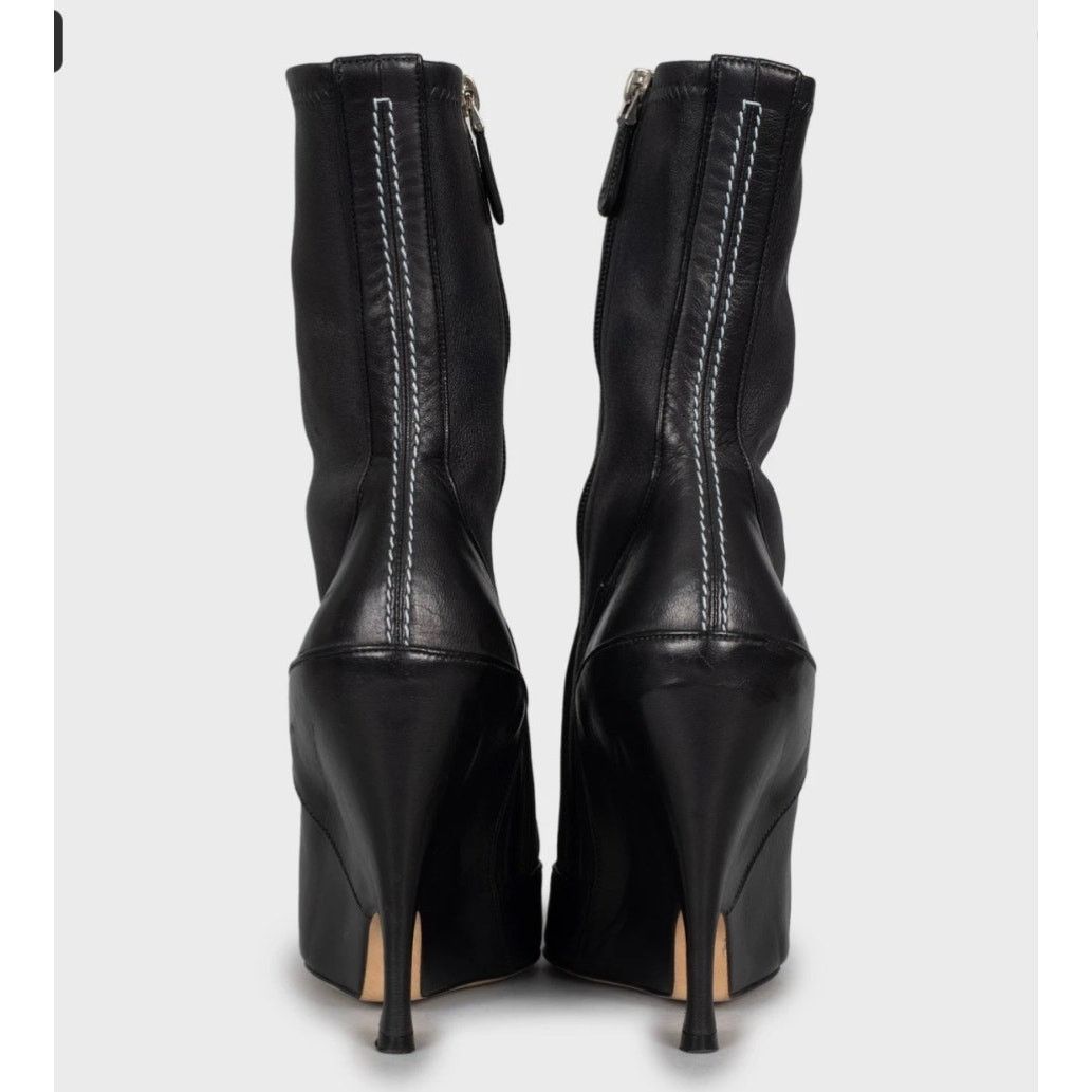 Dior Christian Dior Black Leather Pointed Ankle Boots - EU 39.5 Size US 8.5 / IT 38.5 - 4 Thumbnail