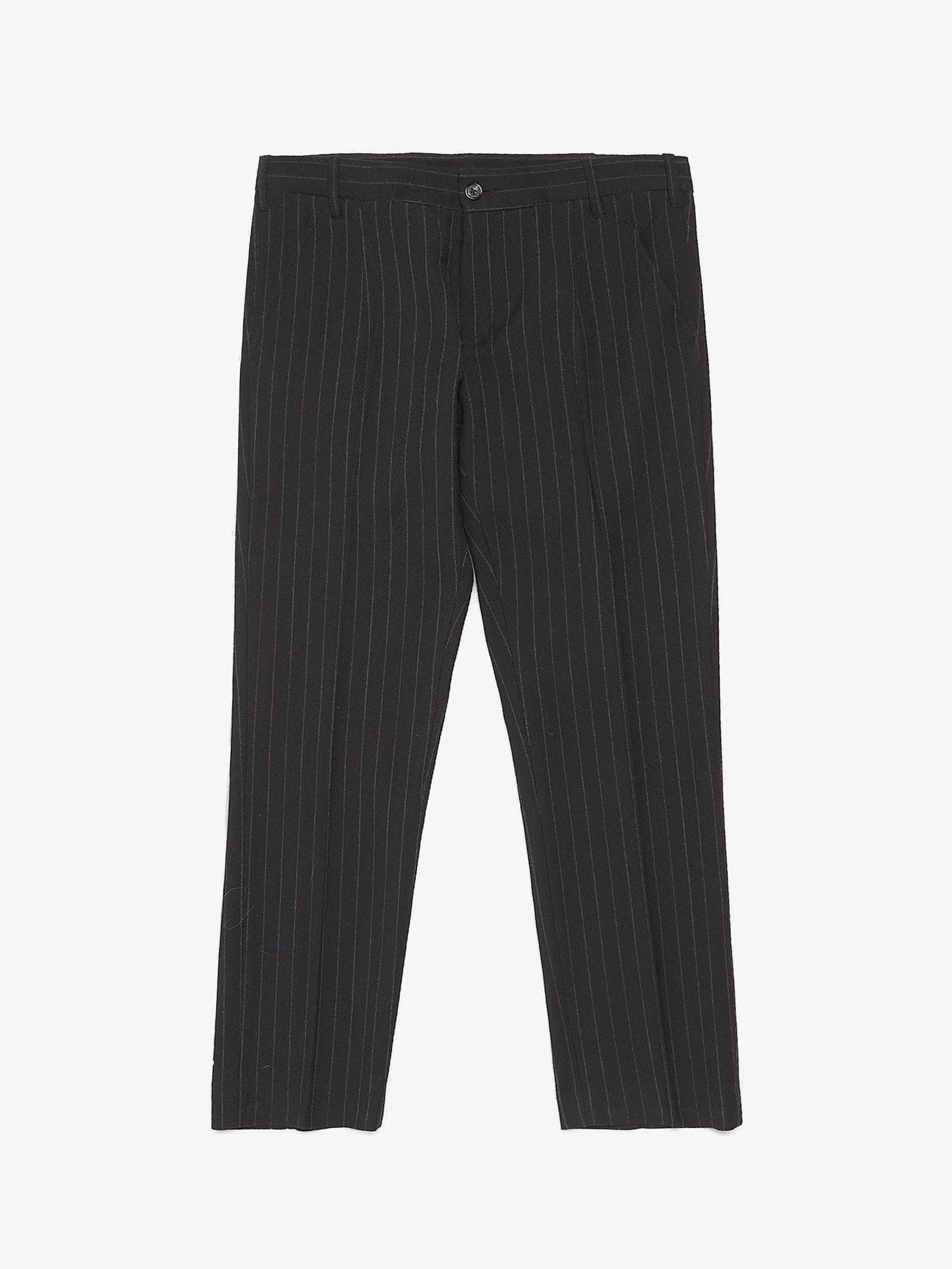 Junya Watanabe Black Buttoned Waist Cotton Trousers Size US 33 - 1 Thumbnail