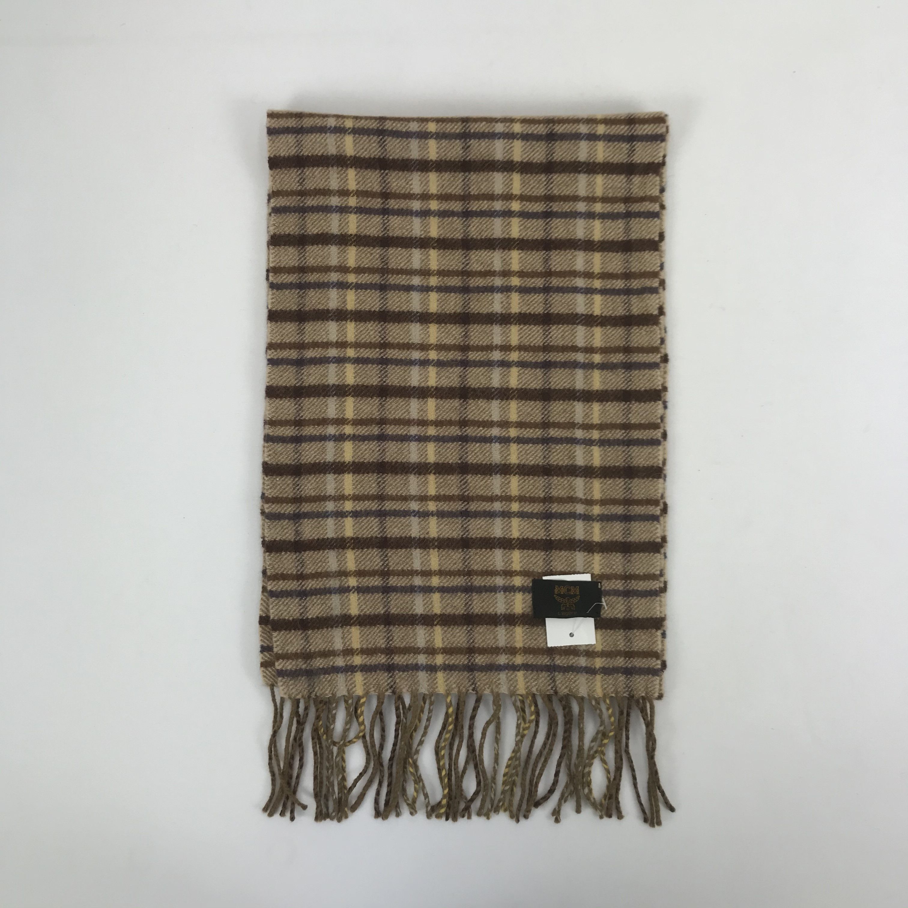 MCM Vintage MCM Scarf Muffler Check Plaid Wool Scarves Size ONE SIZE - 2 Thumbnail