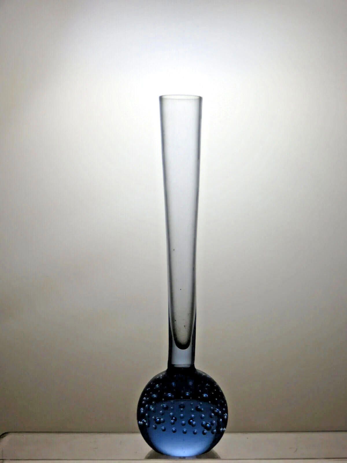 Other Vintage Blue and Clear Crystal Vase With Paper Weight 8" Size ONE SIZE - 1 Thumbnail