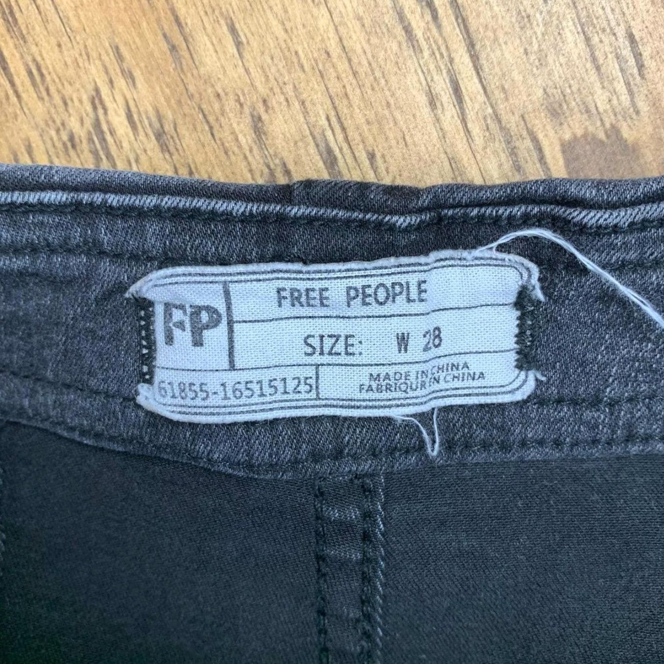Free People Free People Jeans Womens Black Denim Pull On Pleated Straight Stretch 28 Size 28" / US 6 / IT 42 - 4 Thumbnail