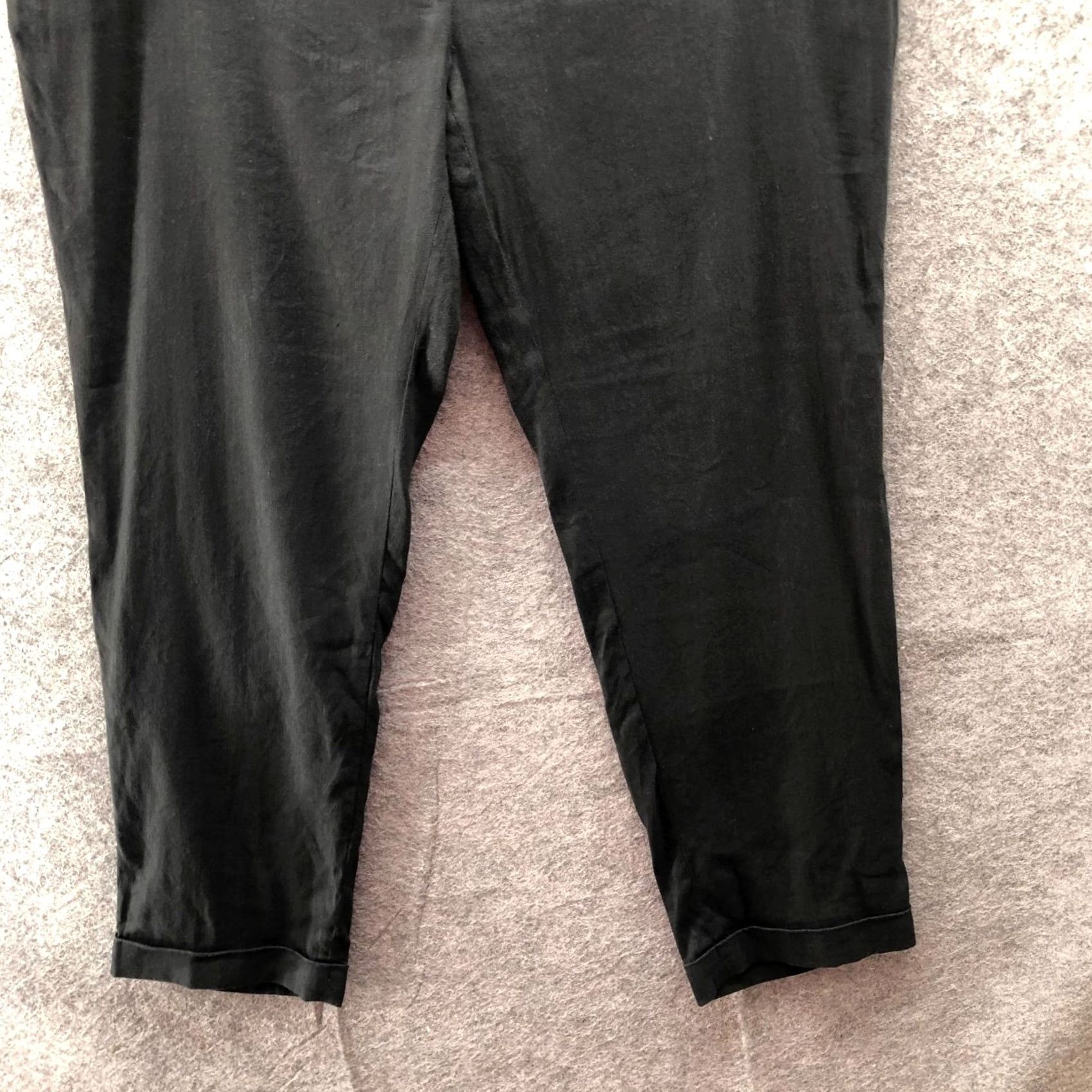 Les Copains Les Copains Linen Blend Pants Womens IT 46 US 10 Black Tapered Cropped Pants Ladies 10 Black Cropped Dress Pants Mens Womens Womens? Size 32" / US 10 / IT 46 - 4 Thumbnail