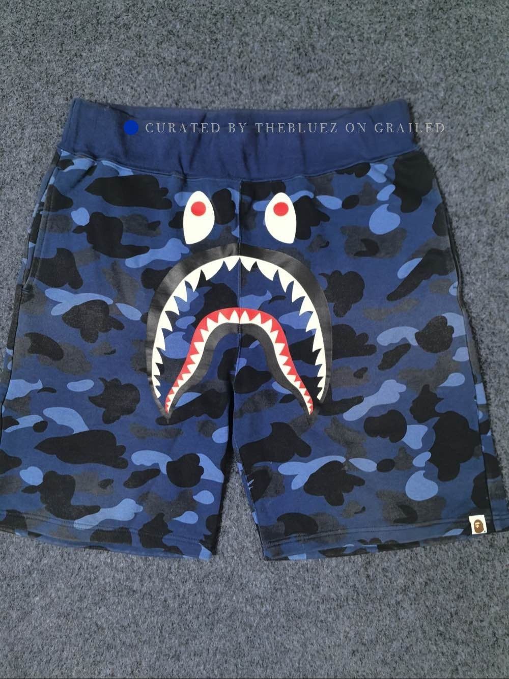 Bape Shark Camo Shorts in Blue Size US 38 / EU 54 - 1 Thumbnail