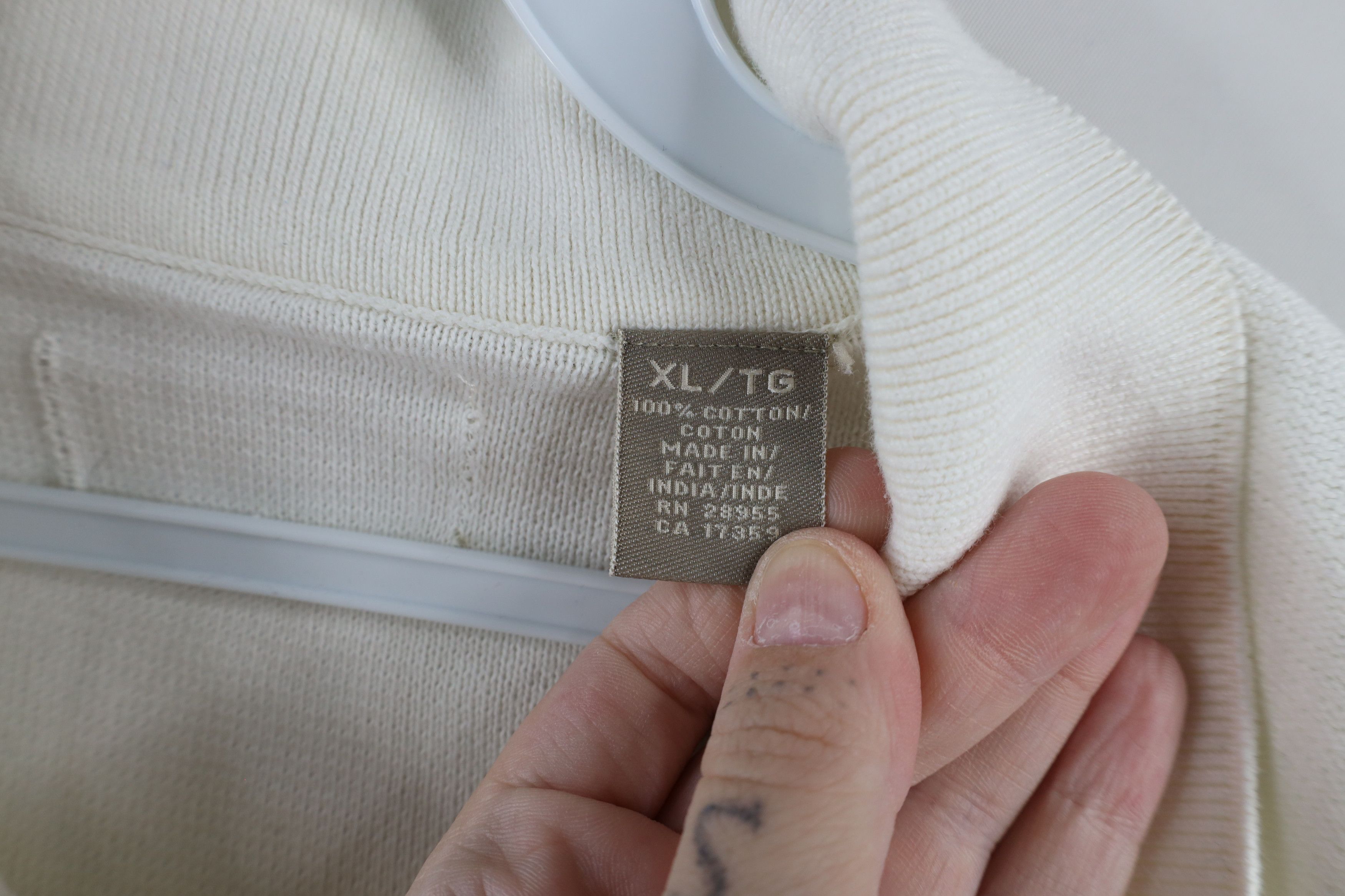 Vintage Vintage 90s Streetwear Knit Collared Polo Shirt White Cotton Size US XL / EU 56 / 4 - 5 Thumbnail