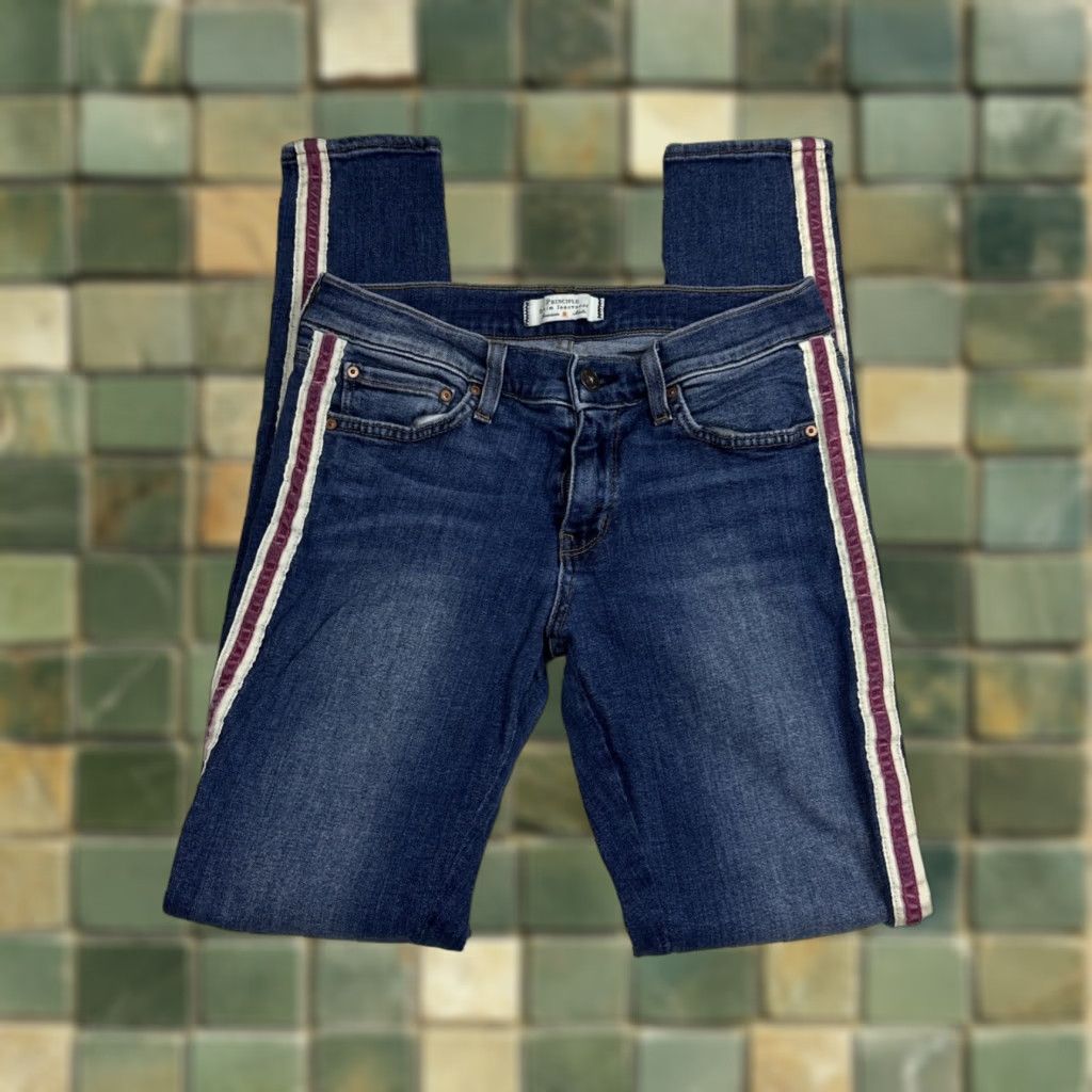 Vintage VINTAGE Principle Denim Skinny Jeans Dreamer In Candyland 28 USA Ribbon Edge Belt Loops 5-Pocket Denim Women Blue Slim Stretch 28 Size 28" / US 6 / IT 42 - 1 Thumbnail