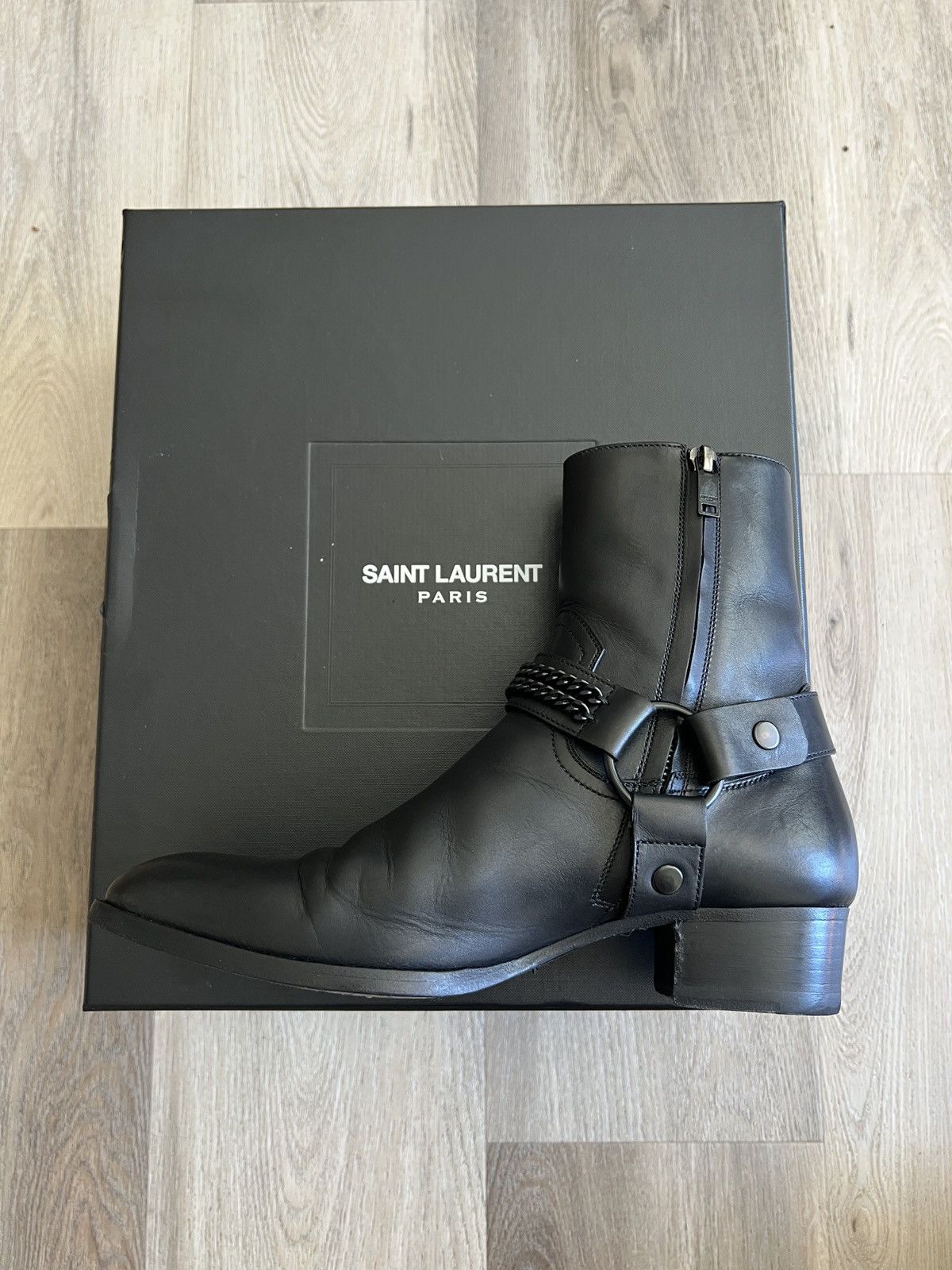 SAINT LAURENT Wyatt Harnessエディ期 エディスリマン Saint Laurent Paris x Hedi Slimane Wyatt Harness Black Chain