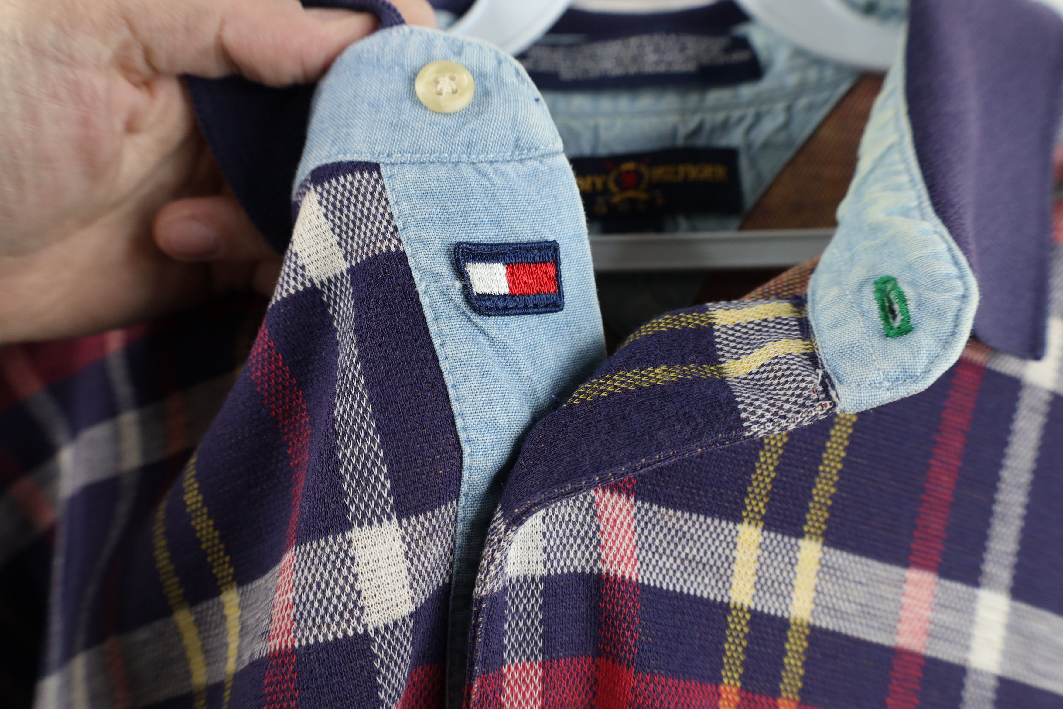 Tommy Hilfiger × Vintage Vintage 90s Tommy Hilfiger Golf Rainbow Plaid Polo Shirt Size US XL / EU 56 / 4 - 5 Thumbnail
