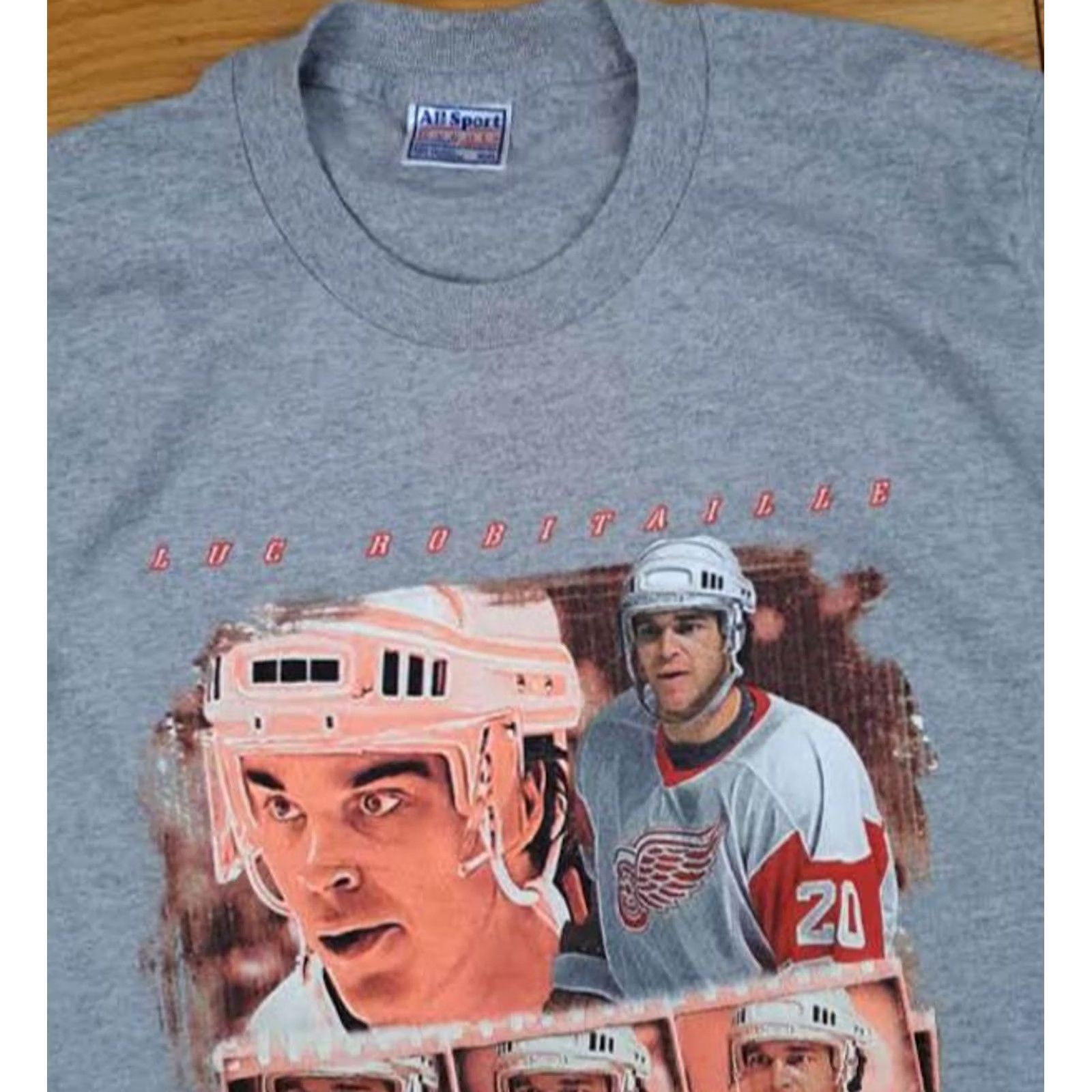 Red Wing Vintage Detroit Red Wings Shirt Luc Robitaille Single Stitch Med All Sport USA Size US M / EU 48-50 / 2 - 3 Thumbnail
