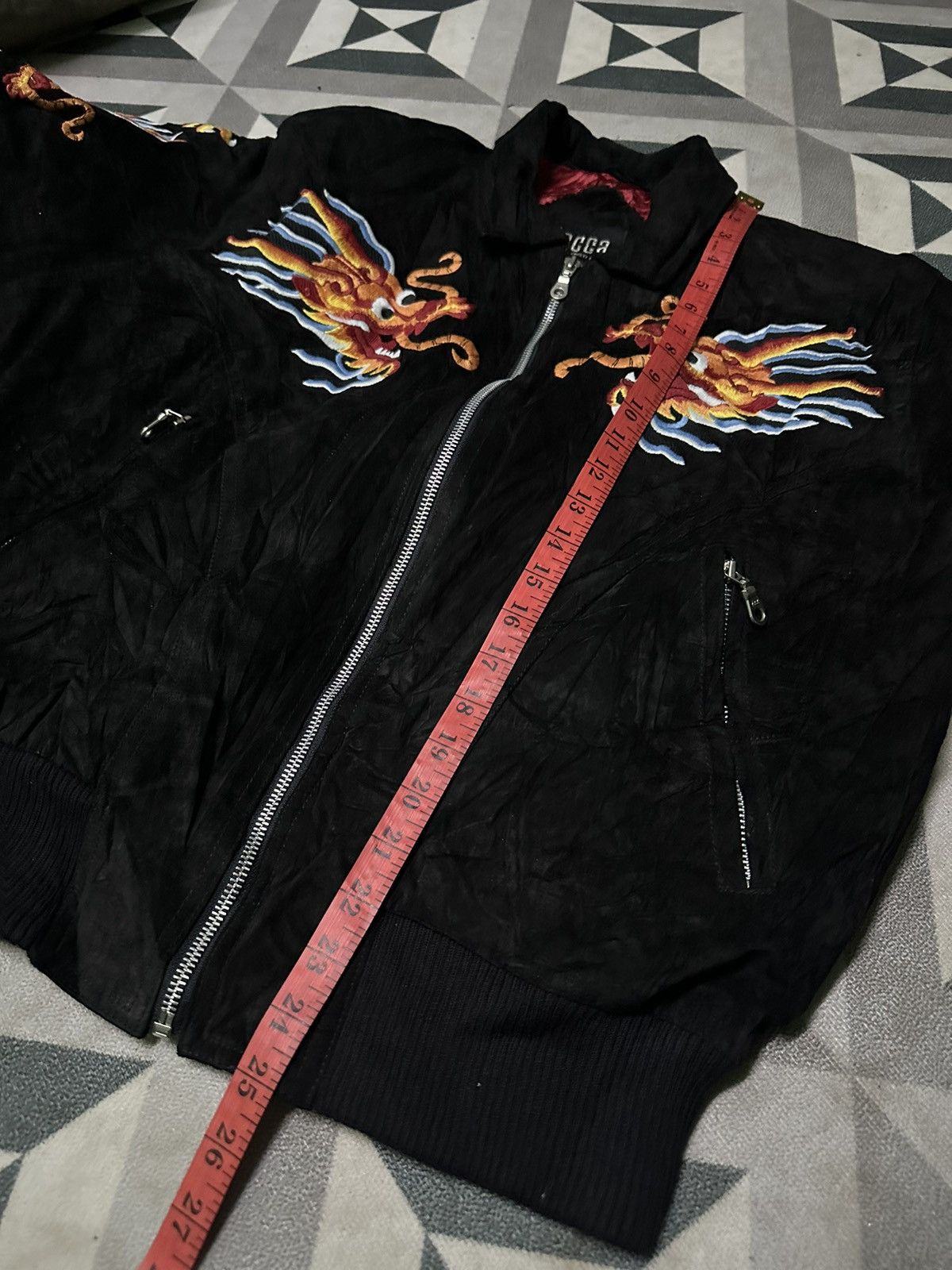Other Sukajan leather souvenir jacket intricate dragon embroidery Size US M / EU 48-50 / 2 - 14 Thumbnail