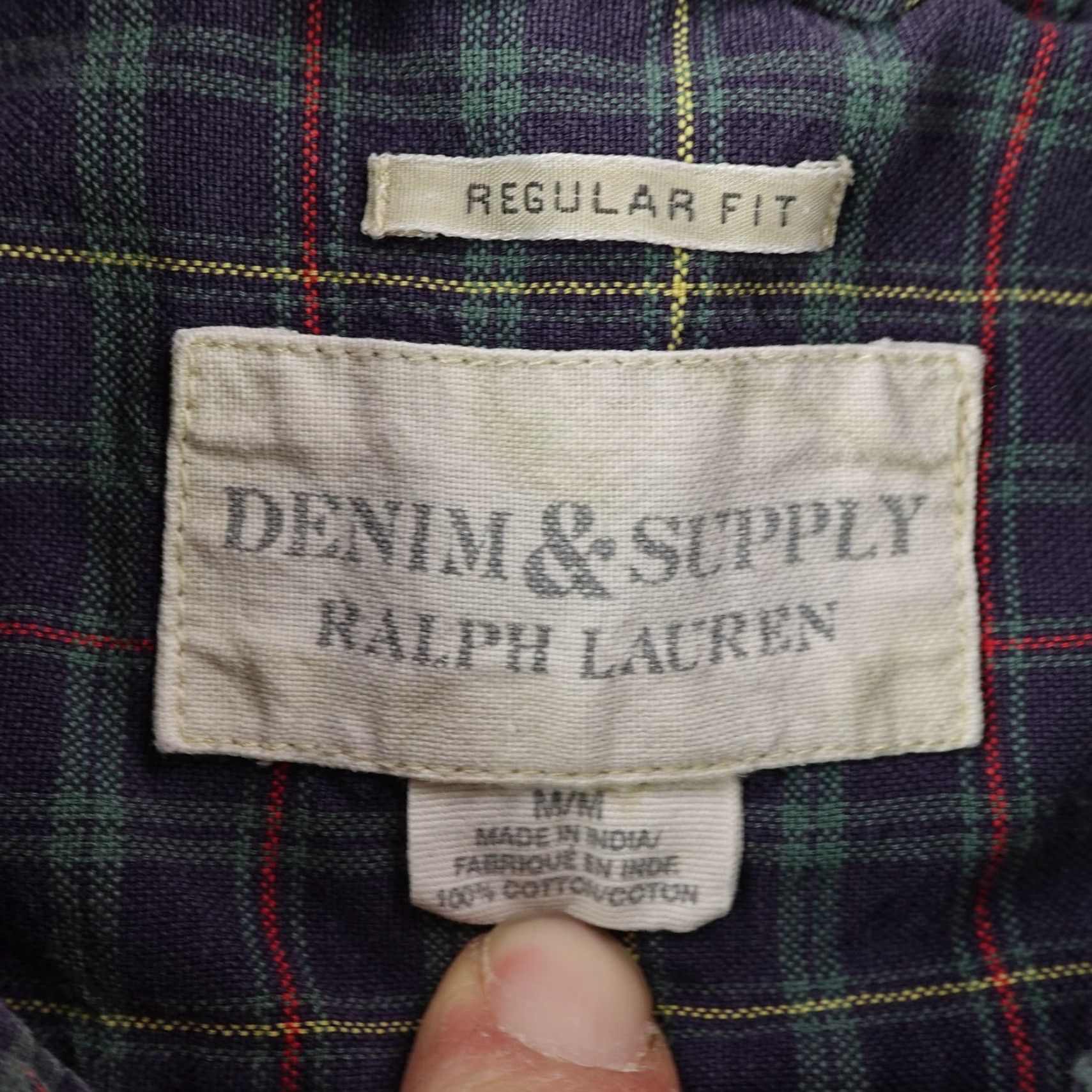 Ralph Lauren Ralph Lauren Denim & Supply Plaid Shirt Mens Medium Blue Twill Long Sleeve Button-Down Outdoor Size US M / EU 48-50 / 2 - 7 Thumbnail