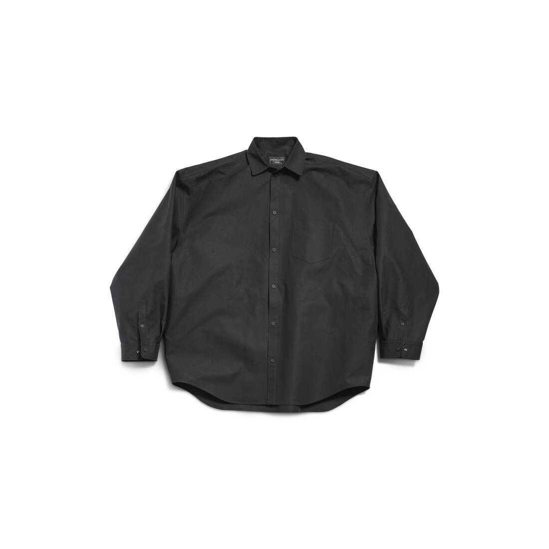 Balenciaga o1s1wg110126 Outerwear Shirt Large Fit in Black Size S / US 4 / IT 40 - 1 Thumbnail