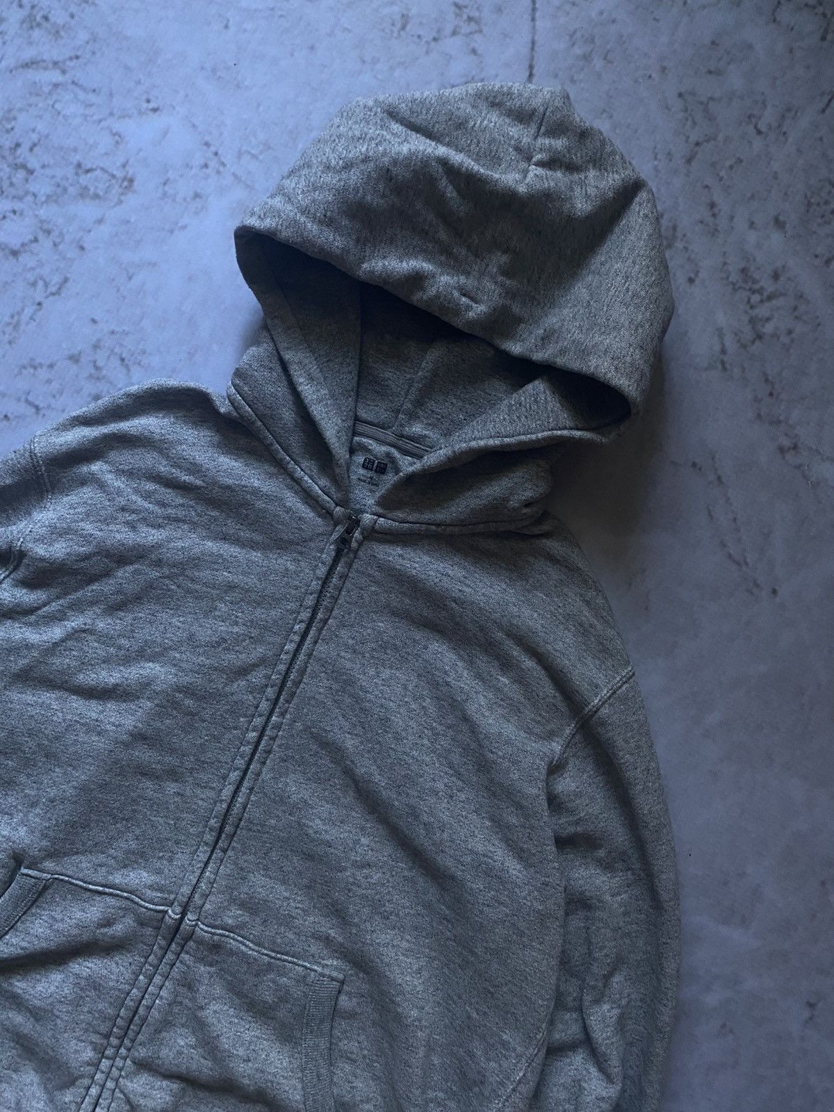 Japanese Brand × Uniqlo × Vintage Vintage Y2k 2000s Oversized Gray Basic Uniqlo Zip Up Hoodie Size US M / EU 48-50 / 2 - 2 Thumbnail