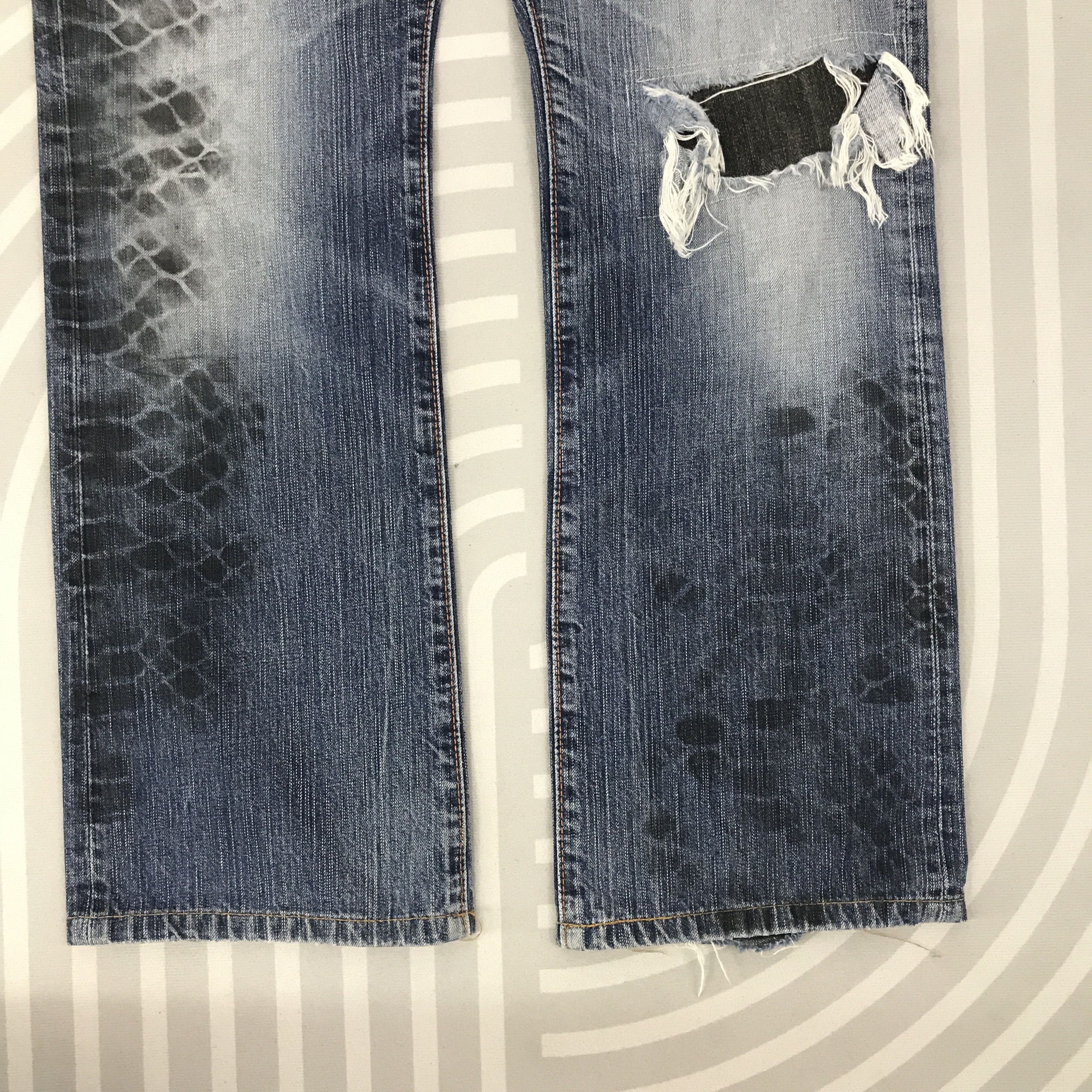 Edwin × Vintage Vtg Flare Edwin 505 Bootcut Distressed denim pants Size US 32 / EU 48 - 3 Thumbnail