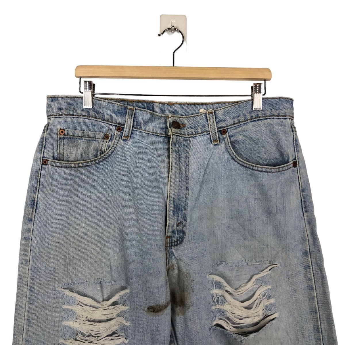 Levi's 🔥90’s Distressed Denim Jeans Levi’s Lot 555 Relaxed Fit Size US 36 / EU 52 - 3 Thumbnail