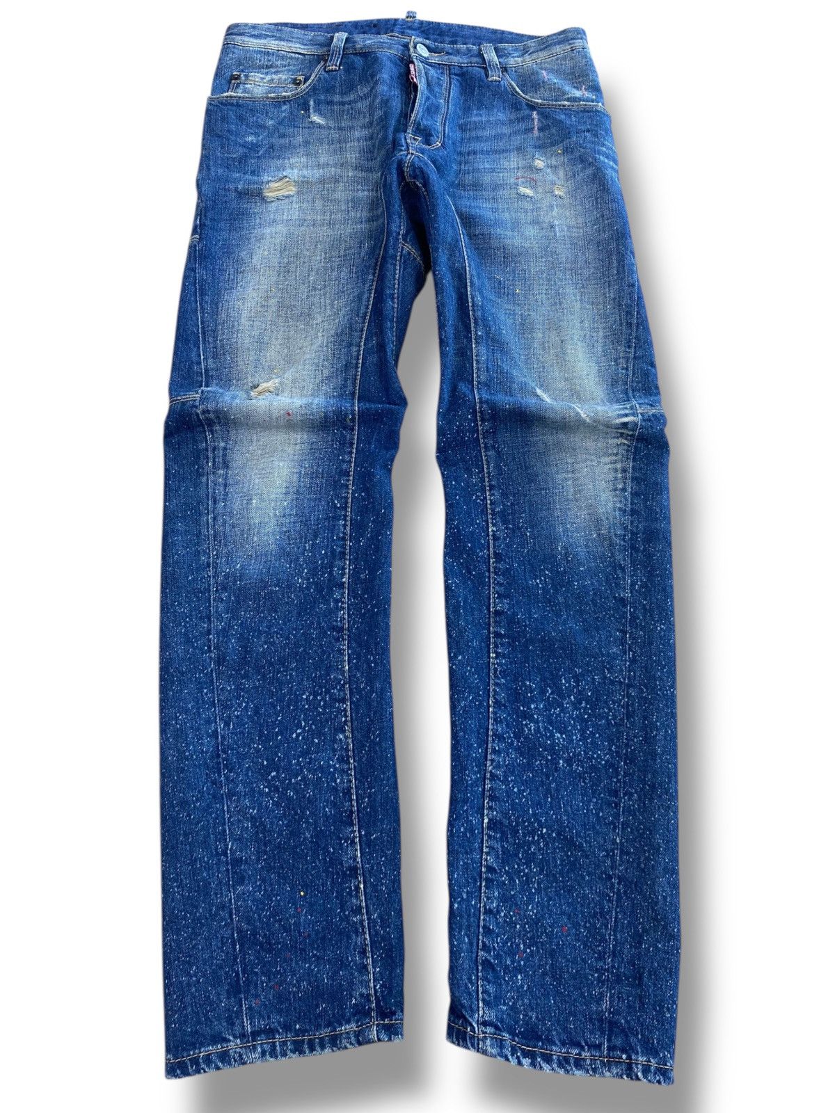 Dsquared2 Faded Wash Twistleg Style Skinny Jeans
