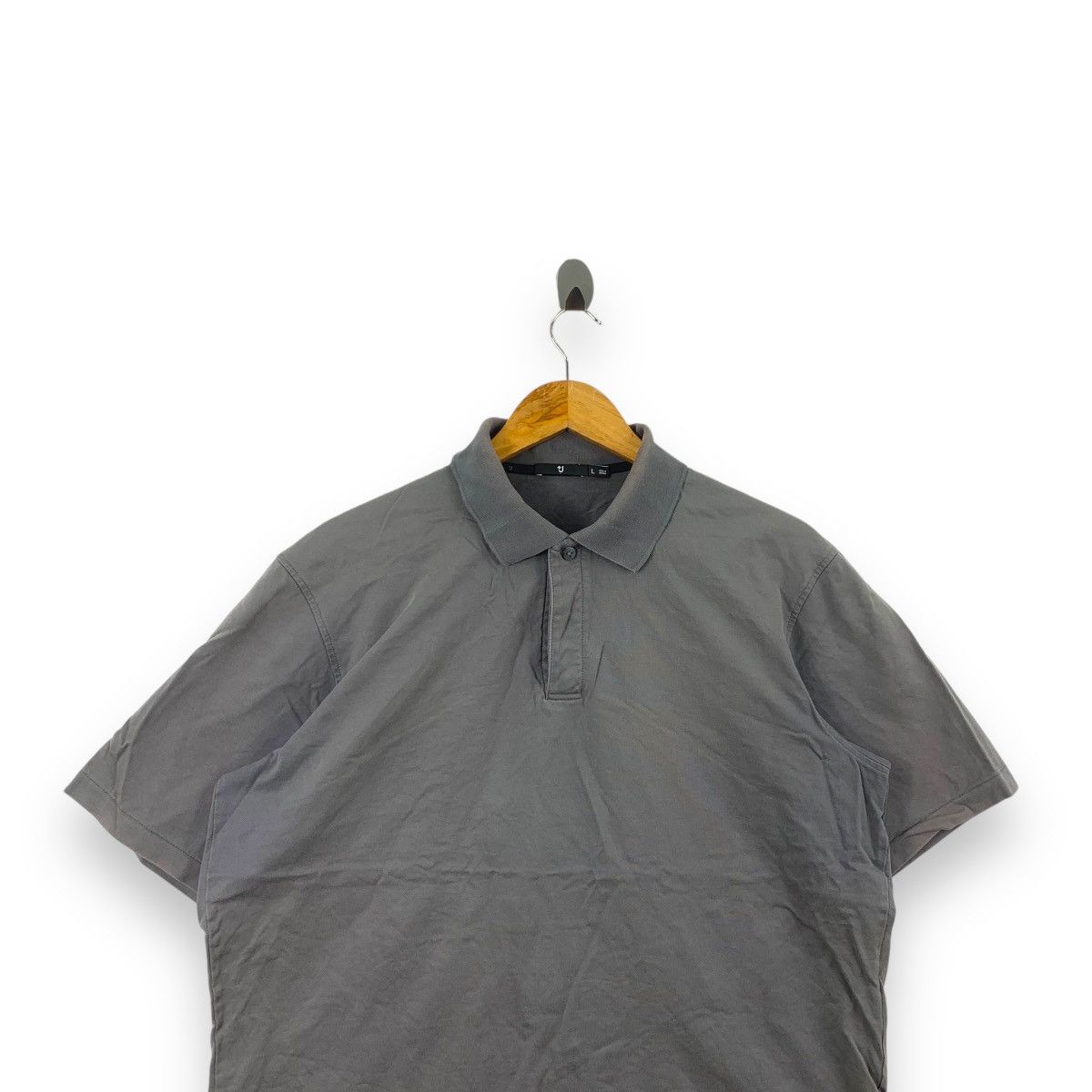 Uniqlo JIL SANDER x UNIQLO +J Collection Plain Gray Baggy Polo Tee Size US L / EU 52-54 / 3 - 2 Thumbnail