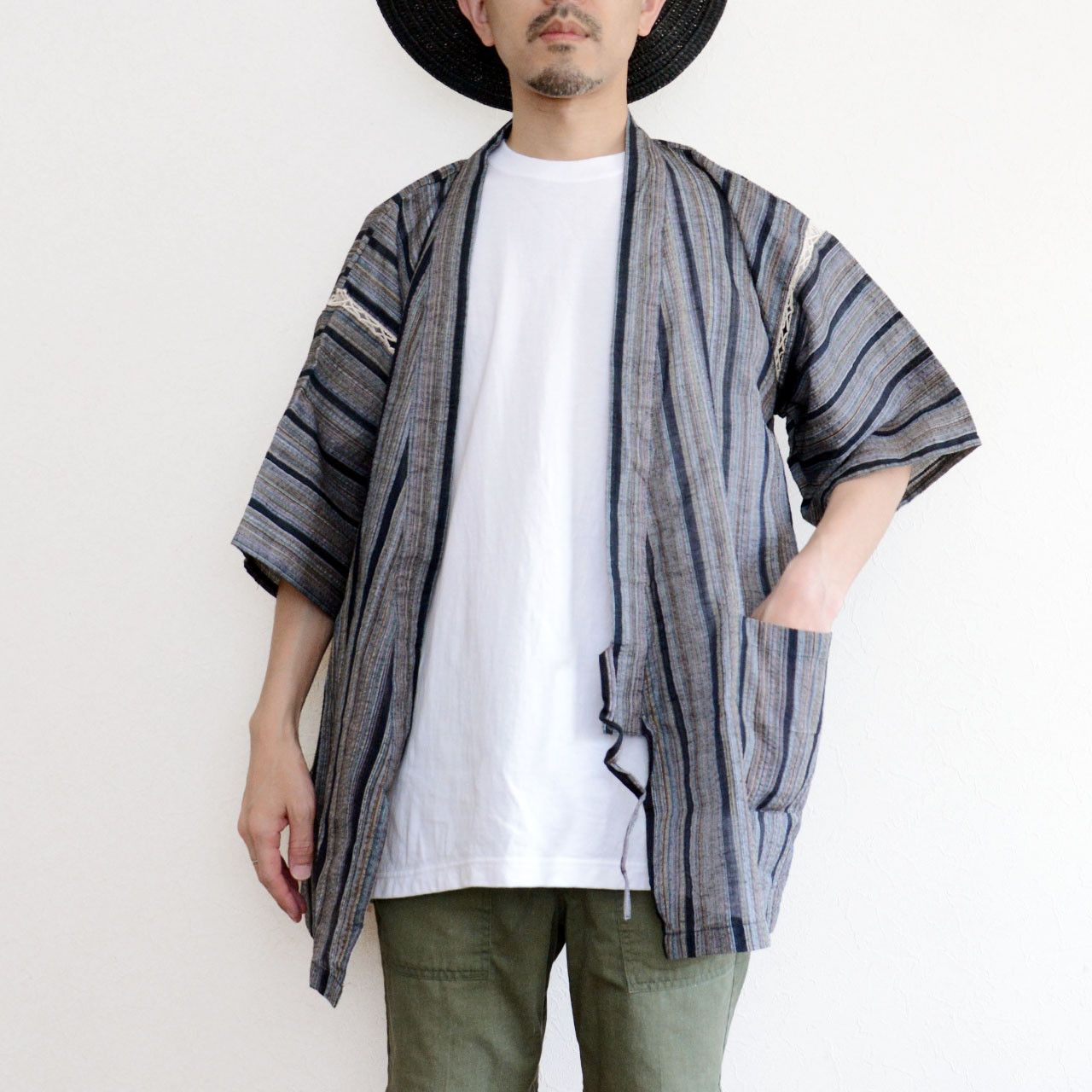 Other Jinbei Kimono Jacket Lightweight Cotton Summer Top for Men Size US S / EU 44-46 / 1 - 13 Thumbnail