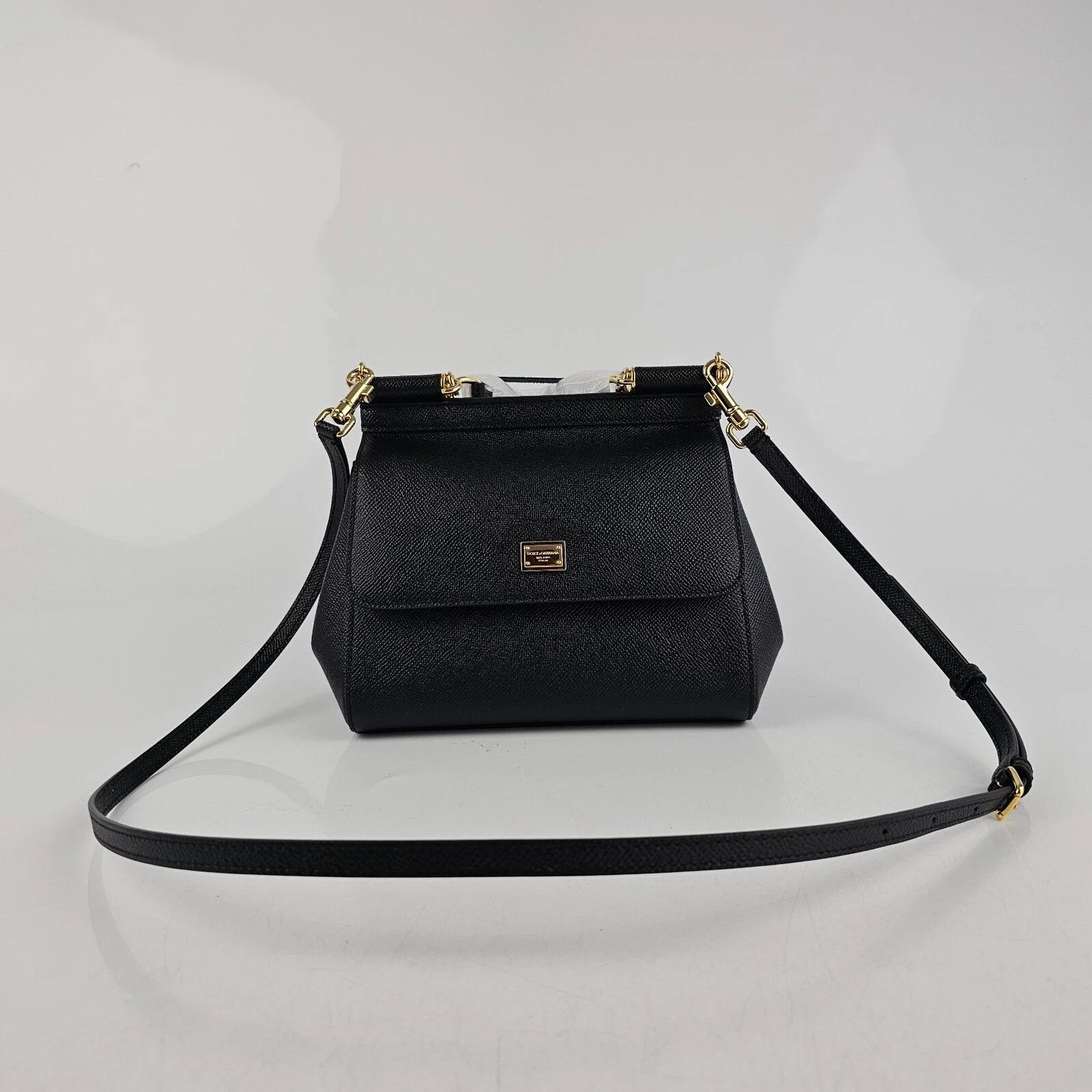 Dolce & Gabbana D&G Medium Sicily Black Leather Top Handle Bag Size ONE SIZE - 3 Thumbnail