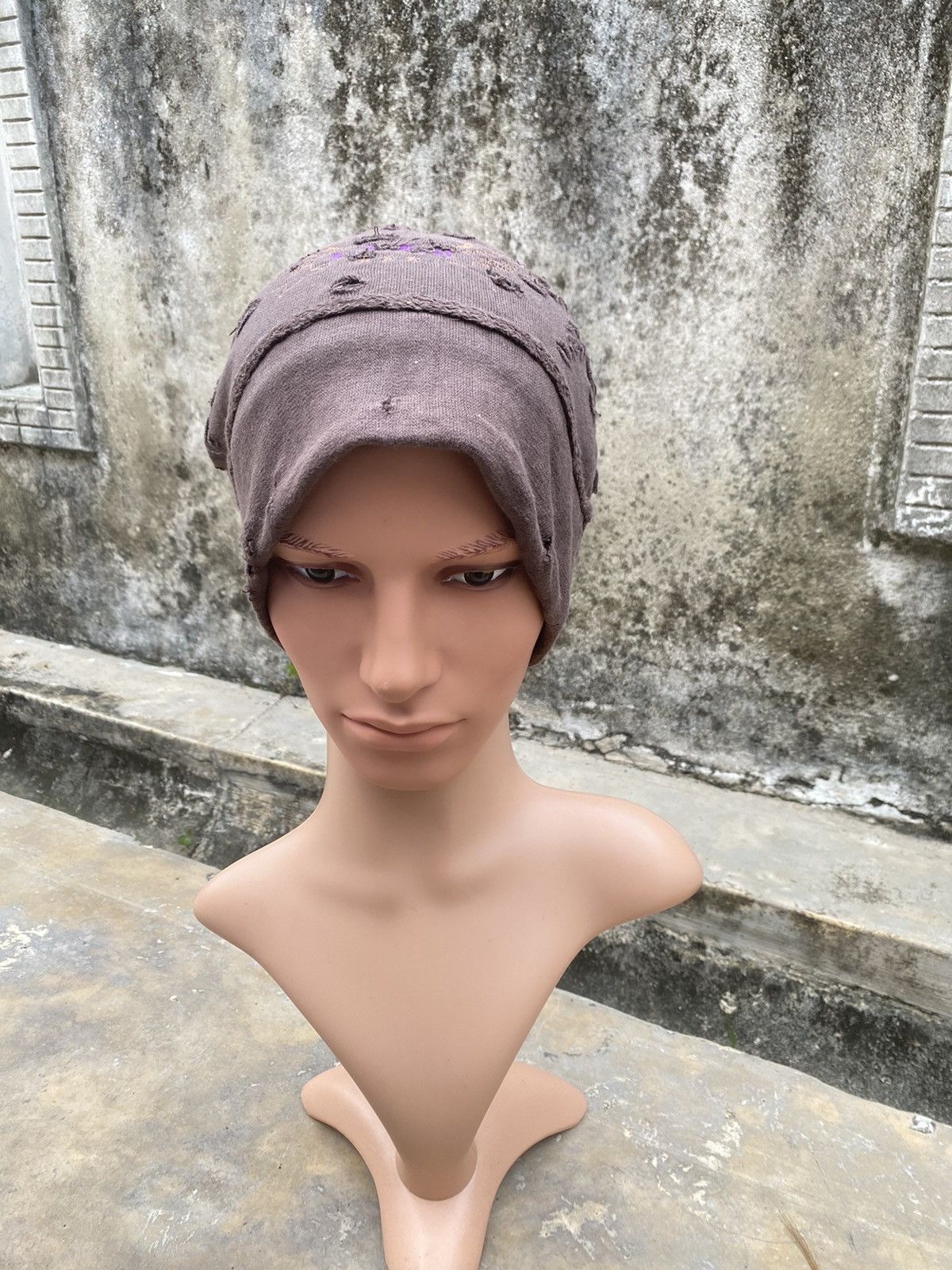Japanese Brand Mad Factory Japan Distressed Beanie Hat Size ONE SIZE - 2 Thumbnail