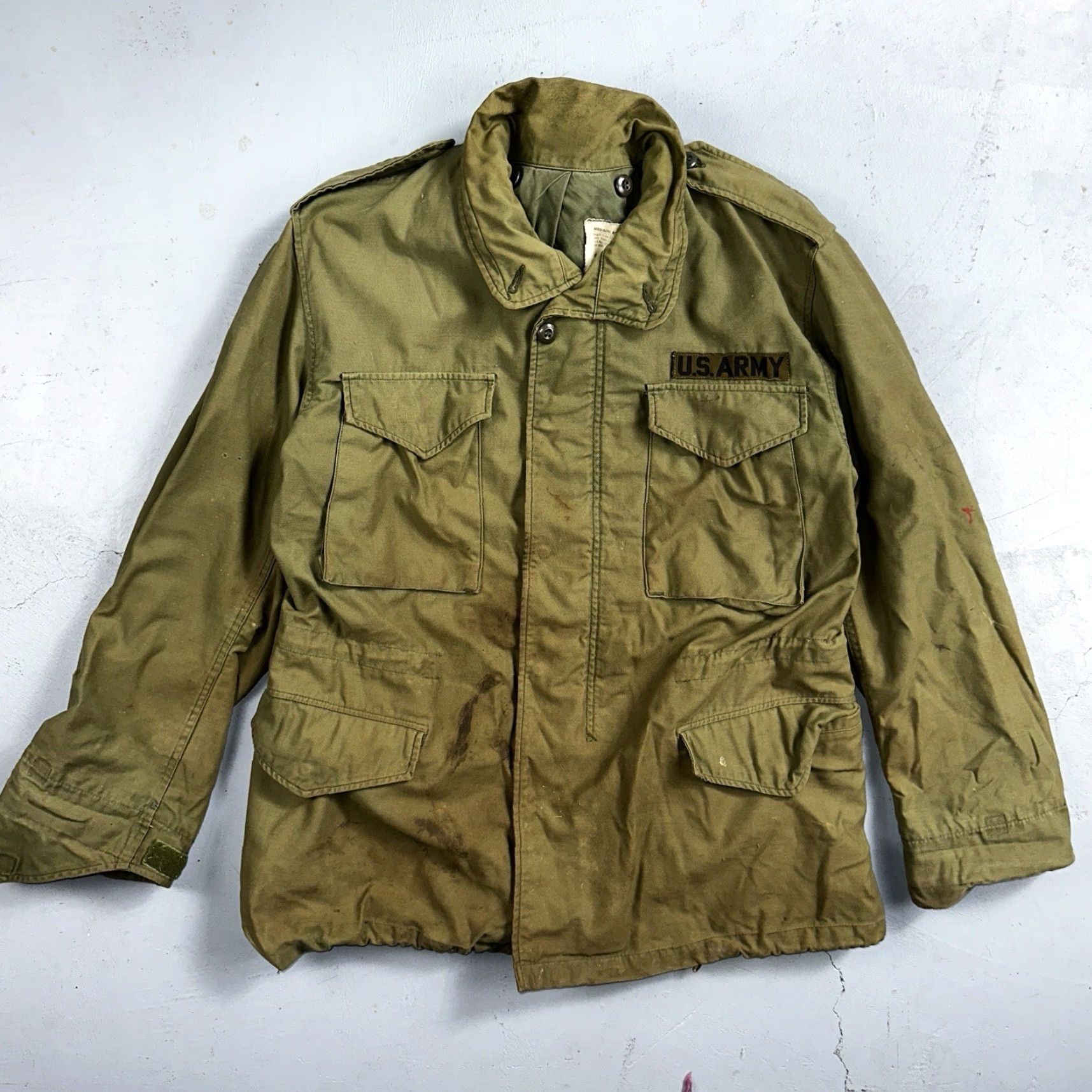 Vintage VINTAGE U.S. ARMY M-65 JACKET Coat Green Nylon All Seasons Full Zip Hooded Pockets Men M Medium VTG Vietnam 70s Style Military Jacket Size US M / EU 48-50 / 2 - 2 Thumbnail