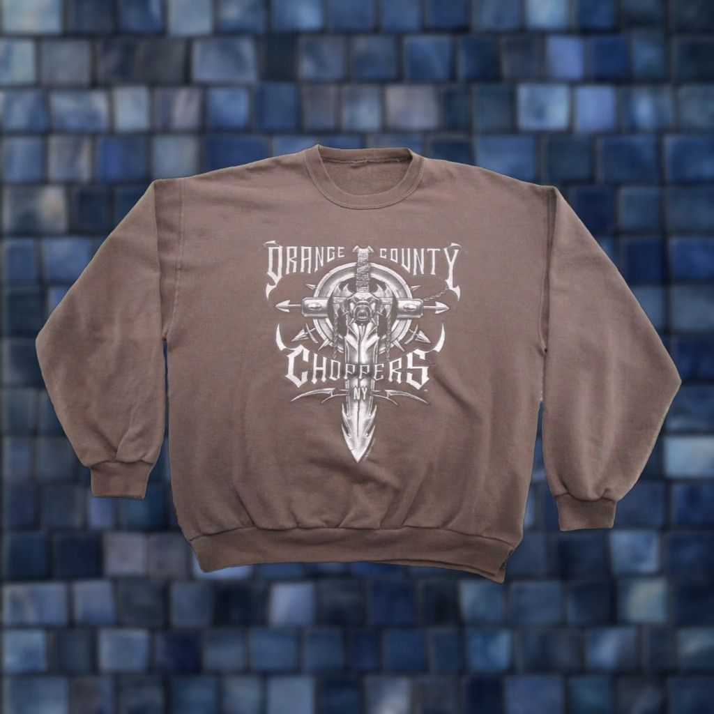 Thrasher Vintage Y2K Orange County Choppers THRASHED Sweatshirt Skater Grunge Pullover Hooded Men L Orange Growth? Size US L / EU 52-54 / 3 - 1 Thumbnail