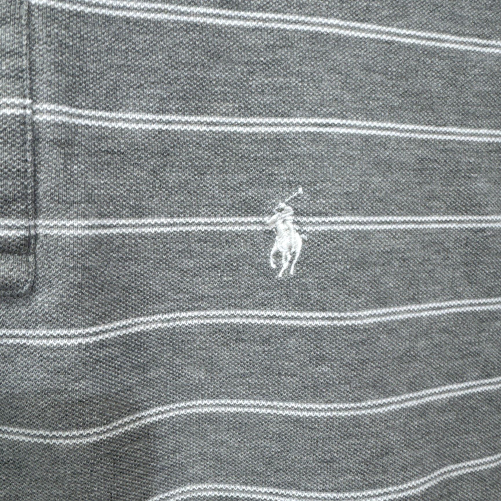 Polo Ralph Lauren VINTAGE Polo Ralph Lauren Polo Shirt Men Large Gray Striped White Pony Logo Casual Business 100% Cotton Size US L / EU 52-54 / 3 - 6 Thumbnail
