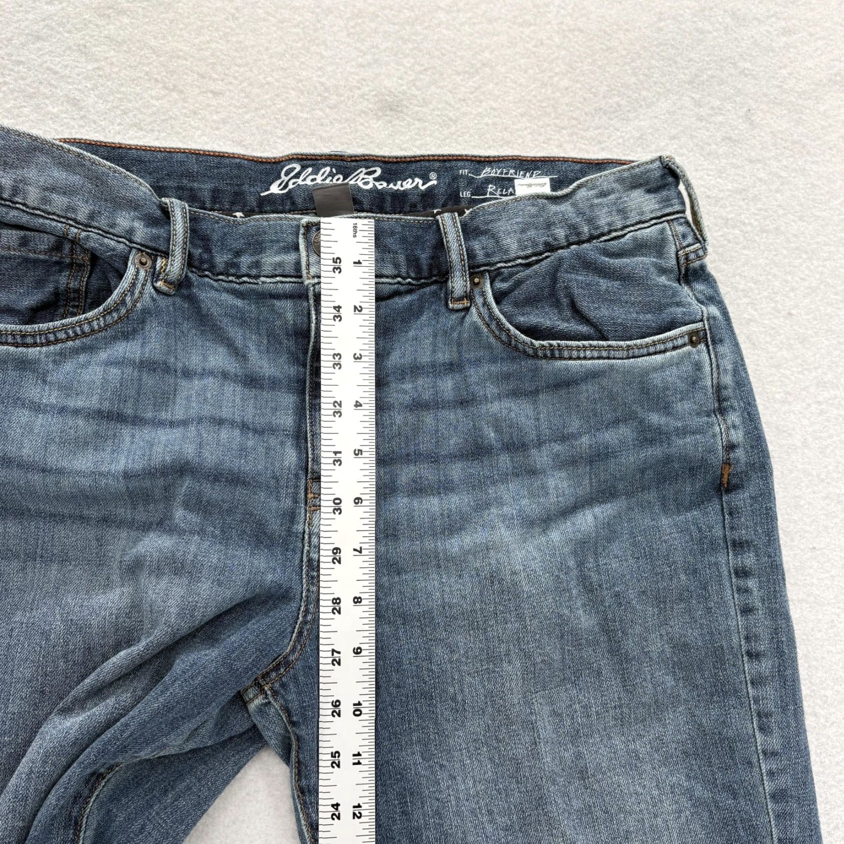 Eddie Bauer Eddie Bauer Jeans Womens 8 Blue Fleece Lined Mid Rise Boyfriend Relaxed Stretch Size 30" / US 8 / IT 44 - 7 Thumbnail
