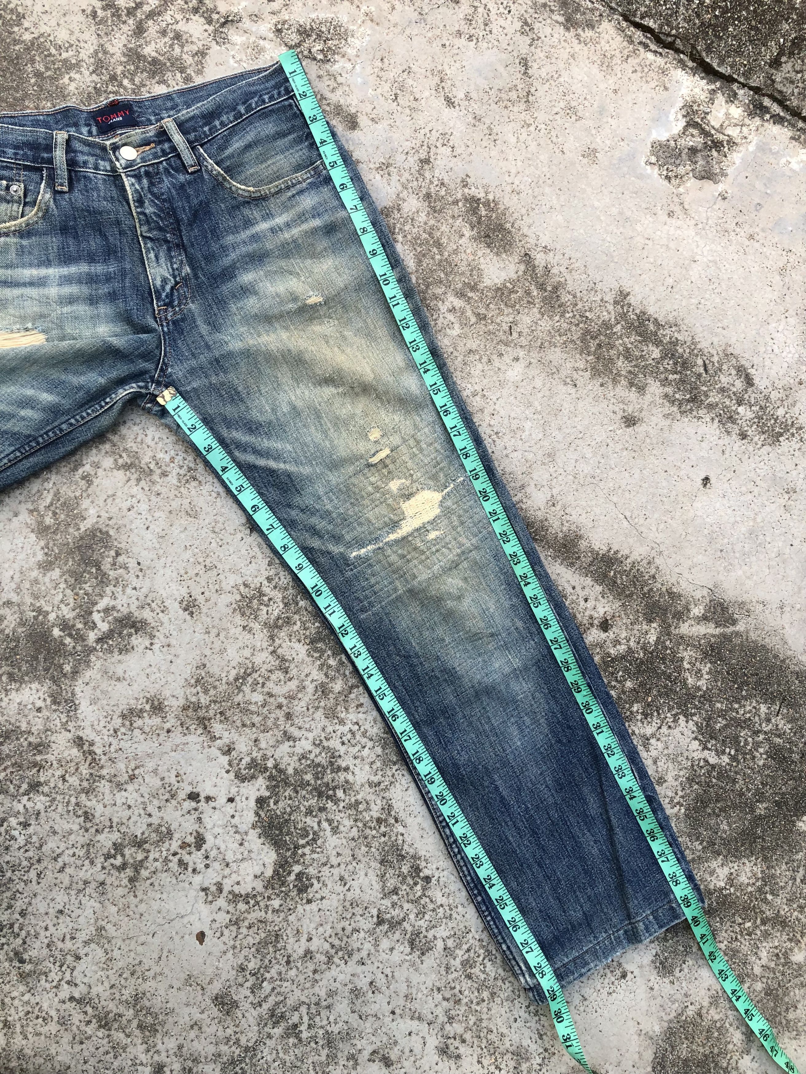 Tommy Hilfiger WIDE LEG TOMMY JEANS DISTRESSED DENIM Size US 31 - 9 Thumbnail