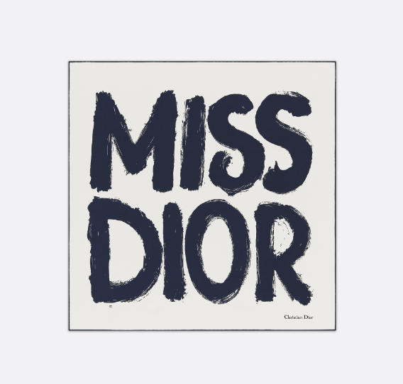 Dior o1w1db10625 Size : OS / Square Scarf in White/Navy Blue Size ONE SIZE - 2 Thumbnail