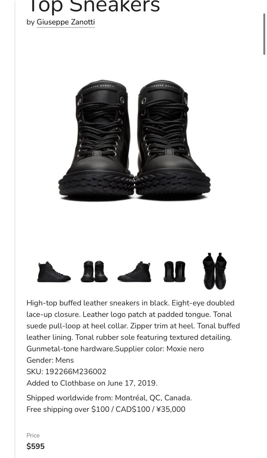 Giuseppe Zanotti Giuseppe Zanotti Black Blabber High-Top Sneakers Size US 8 / EU 41 - 3 Thumbnail