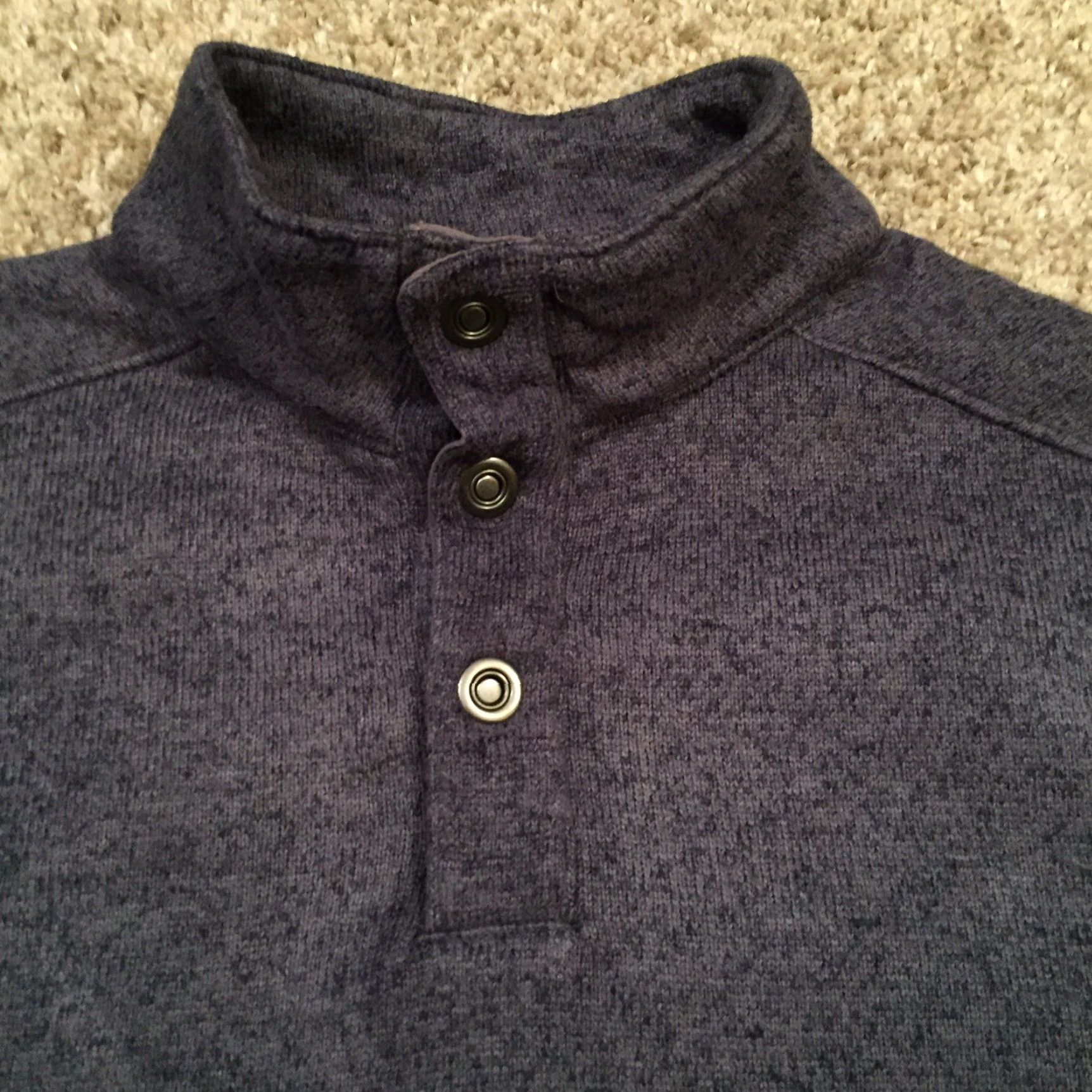 Merrell Merrell Mens Medium Gray Fleece Pullover Sweater Mock Neck Elbow Patches Regulate Knit Tight-Knit Satin? Size US M / EU 48-50 / 2 - 3 Thumbnail