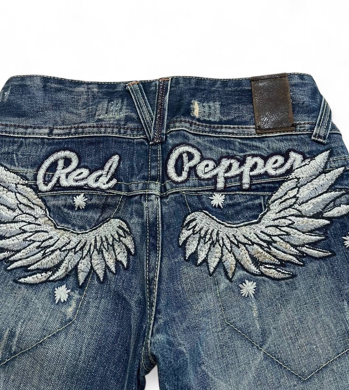 Japanese Brand Flared RedPepper Wings low rise distressed mud rusty bootcut Size US 29 - 3 Thumbnail