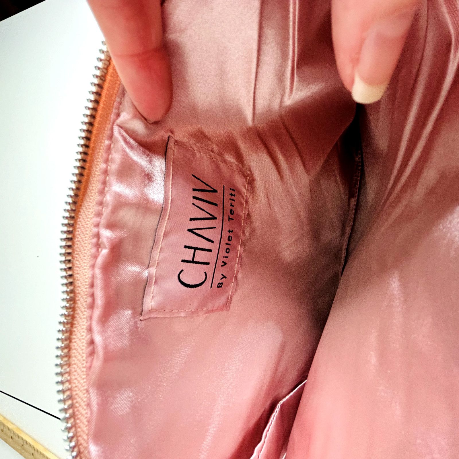 Other Chaviv by Violet Teriti Metallic Pink Clutch Chevron Purse Size ONE SIZE - 4 Thumbnail