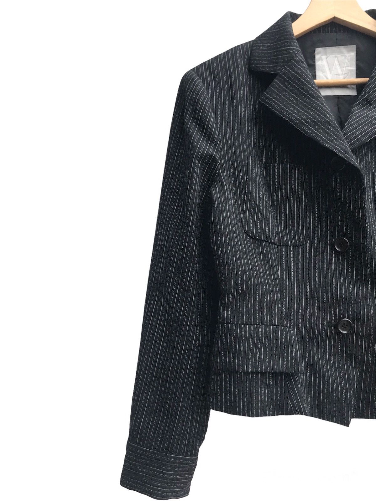 Yohji Yamamoto Workshop by Yohji Yamamoto Striped Wool Cropped Jacket Size XS / US 0-2 / IT 36-38 - 5 Thumbnail