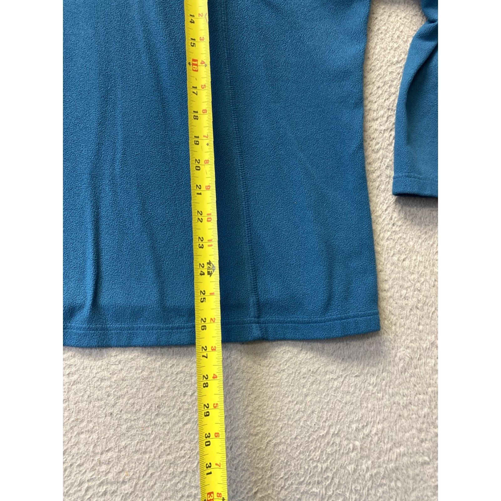 Lands' End Lands' End Lands End 1X Dark Aqua Fleece Jacket Zip Pockets Lightweight /153-24 Polyester Solid 1/4 Zip Slim Fleece Jacket Women Plus Size Size XL / US 12-14 / IT 48-50 - 6 Thumbnail