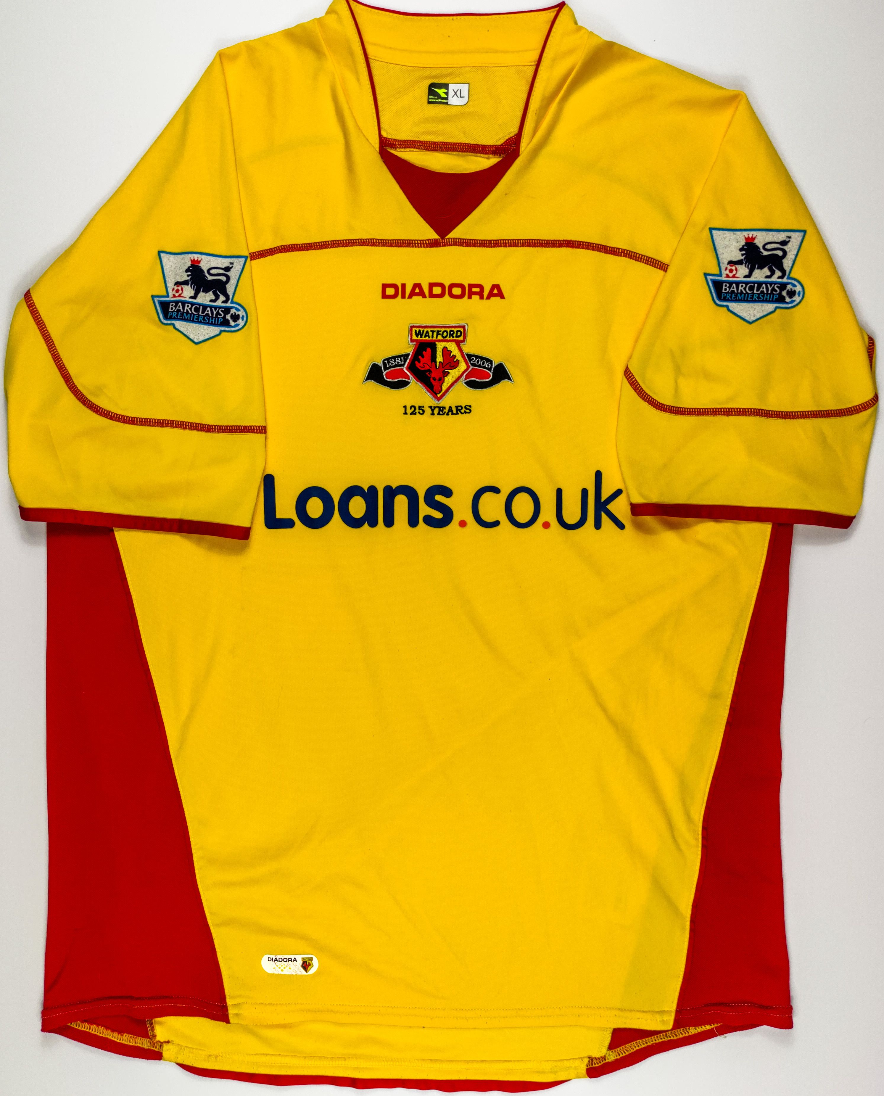 Watford FC 2006 2007 Home Diadora Shirt Kit Premier League